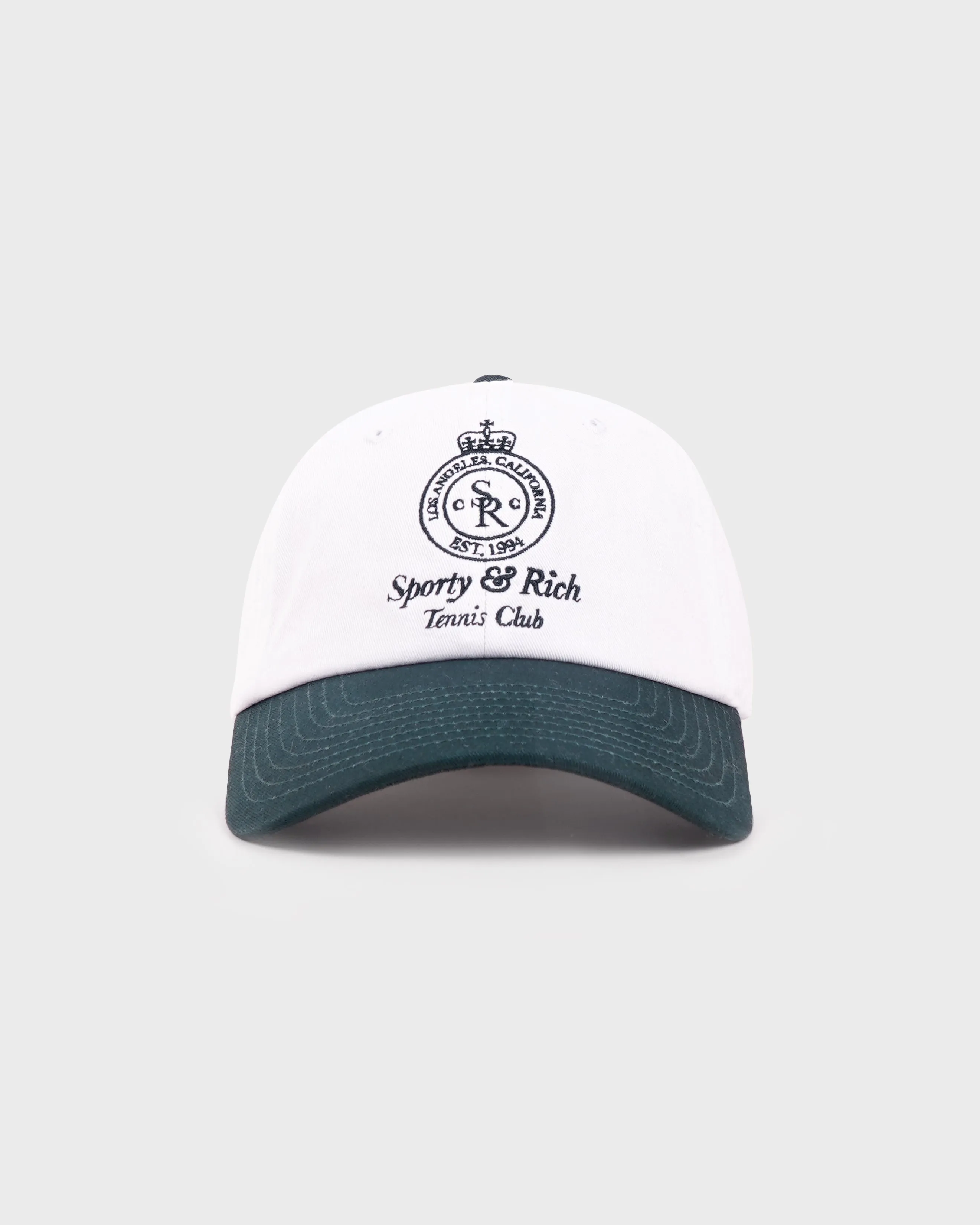 Crown Tennis Hat - White/Forest sold by Sporty and Rich