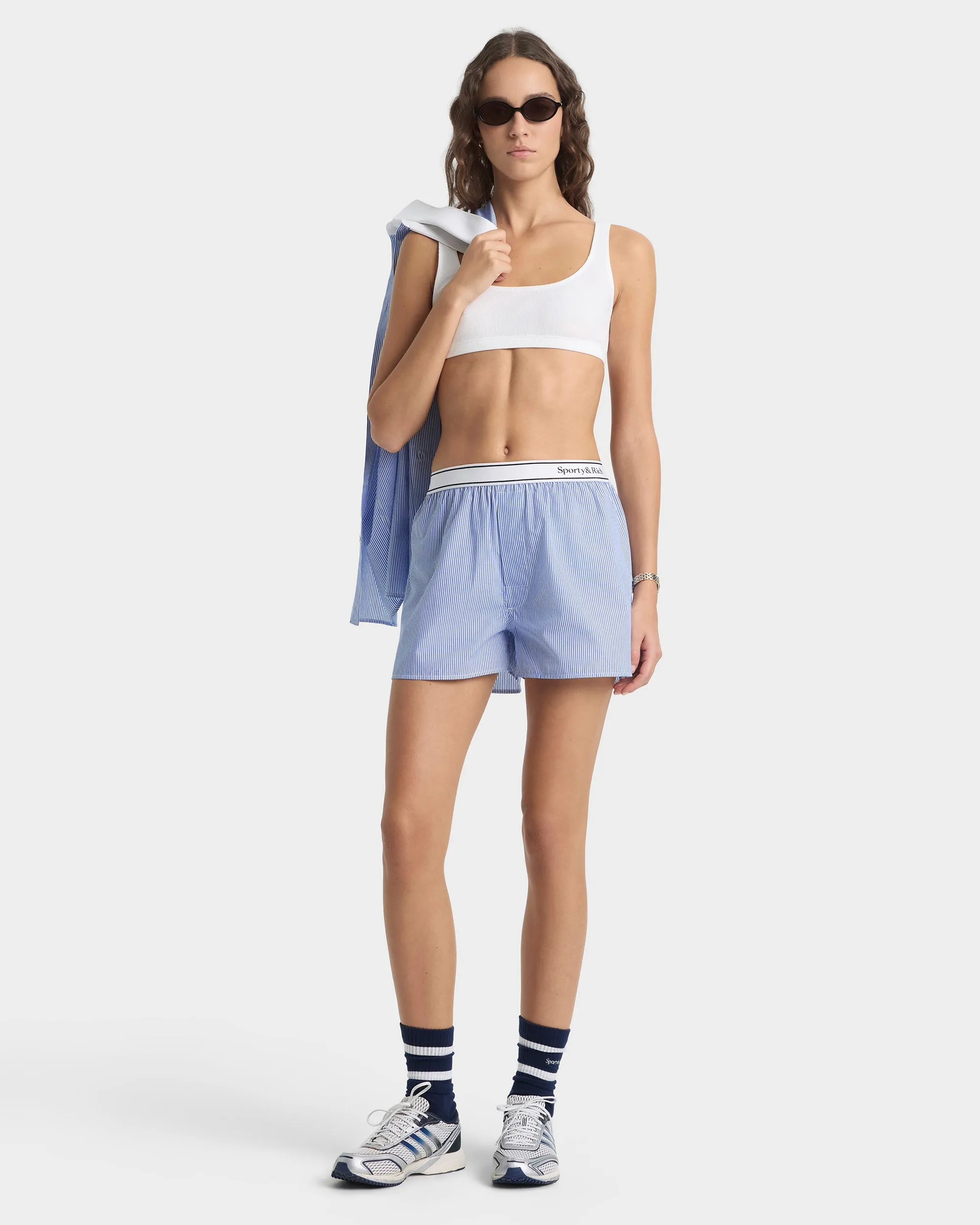 Serif Logo Boxer - Navy Stripe sold by Sporty and Rich product image thumbnail 2