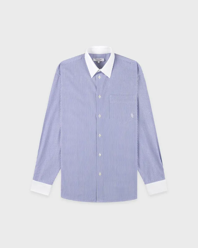 SRC Oversized Shirt - Navy Stripe sold by Sporty and Rich