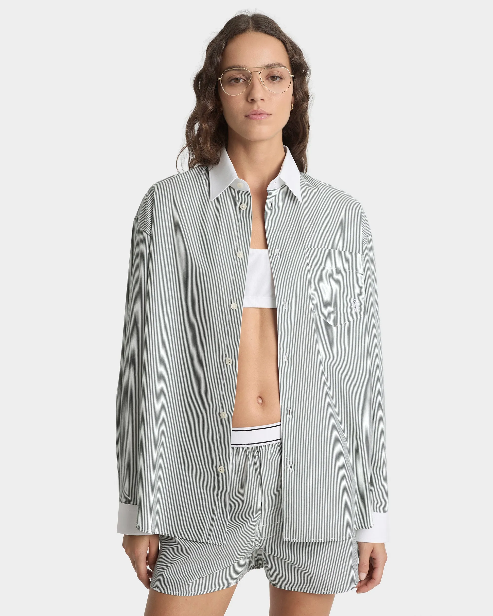 SRC Oversized Shirt - Forest striped sold by Sporty and Rich product image thumbnail 3
