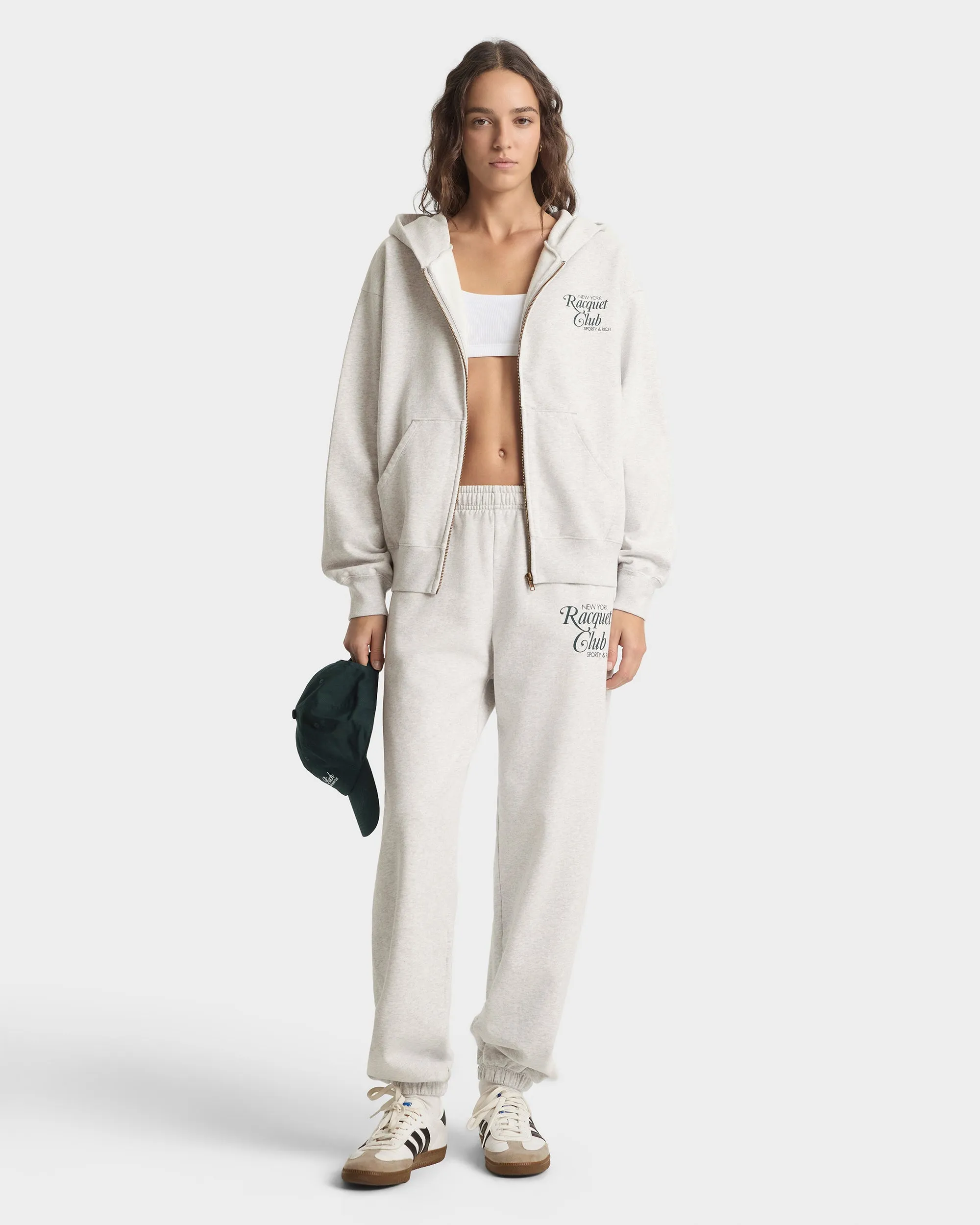 NYRC Zip Hoodie - Heather Gray/Forest sold by Sporty and Rich product image thumbnail 2