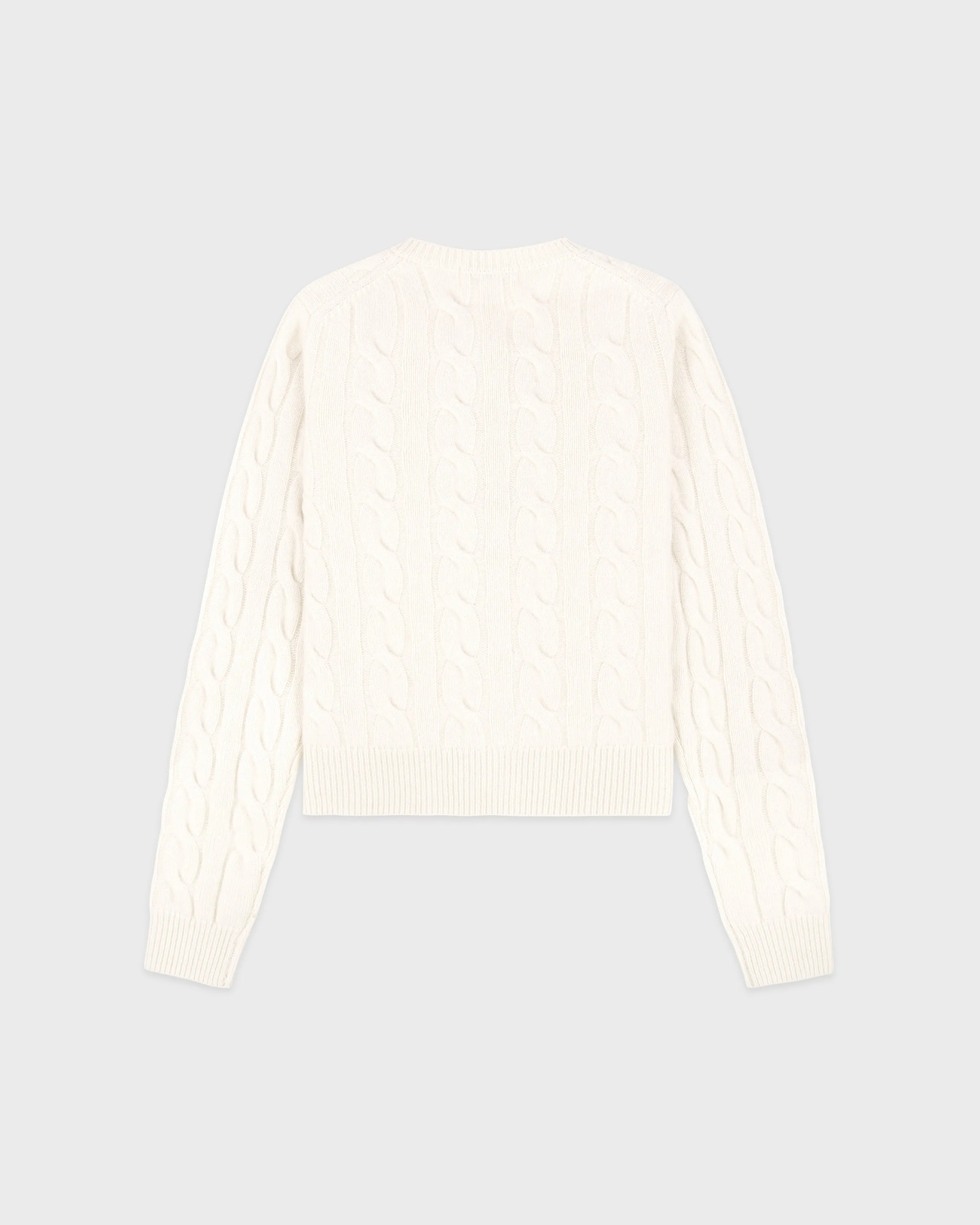 SRC Cableknit Cashmere Cardigan - Ecru sold by Sporty and Rich product image thumbnail 5
