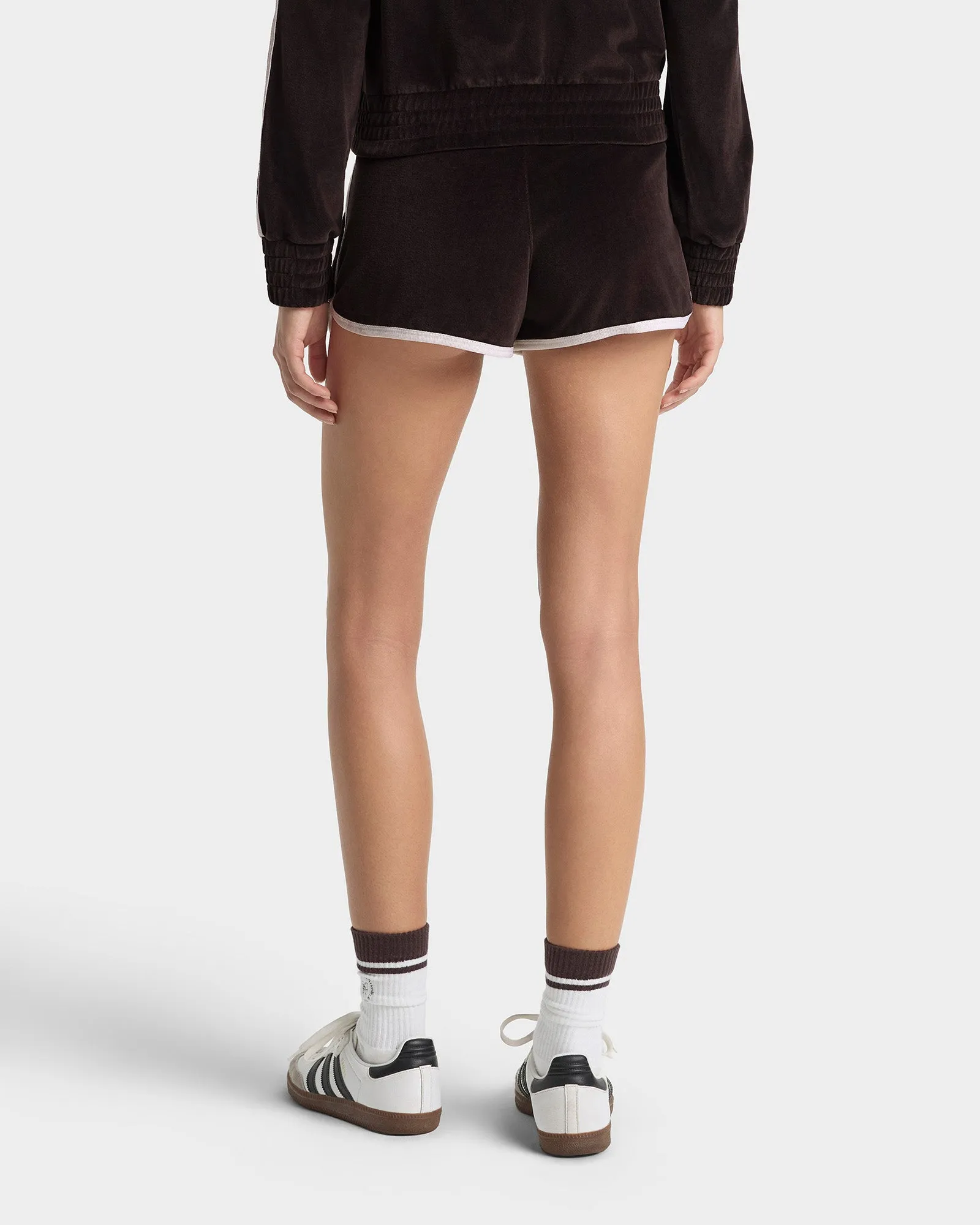 NY Crest Velour Track Short - Chocolate sold by Sporty and Rich product image thumbnail 4