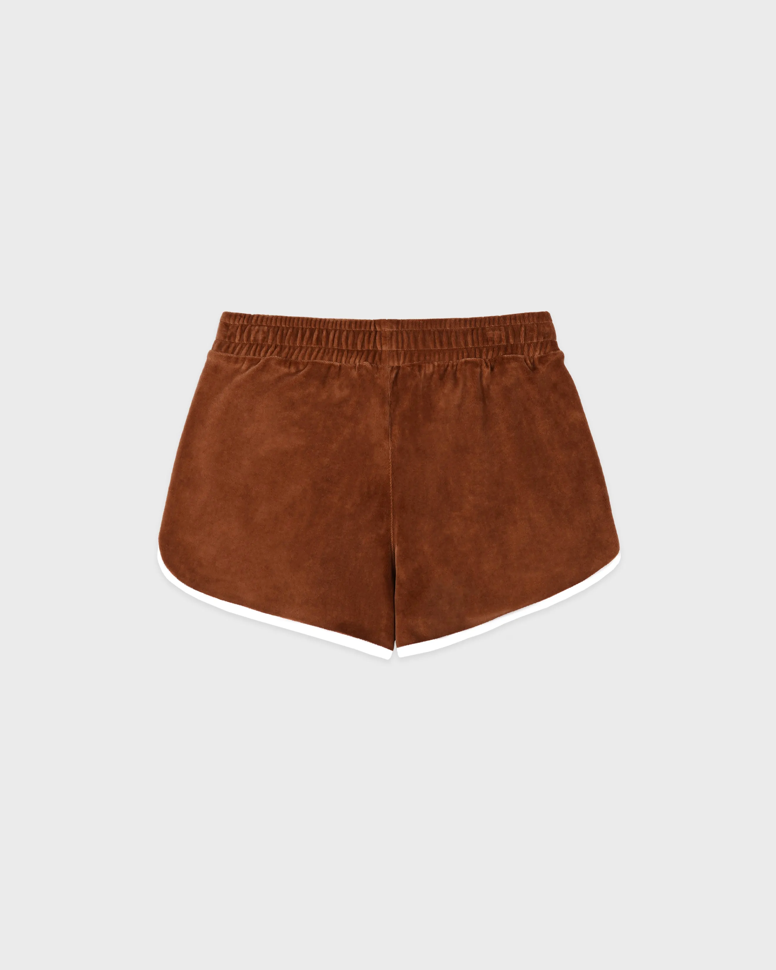 NY Crest Velour Track Short - Tobacco/White sold by Sporty and Rich product image thumbnail 5