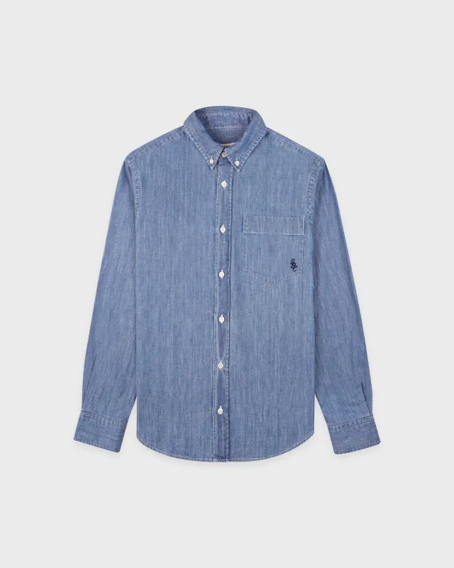 SRC Oversized Denim BD Shirt - Light Blue sold by Sporty and Rich