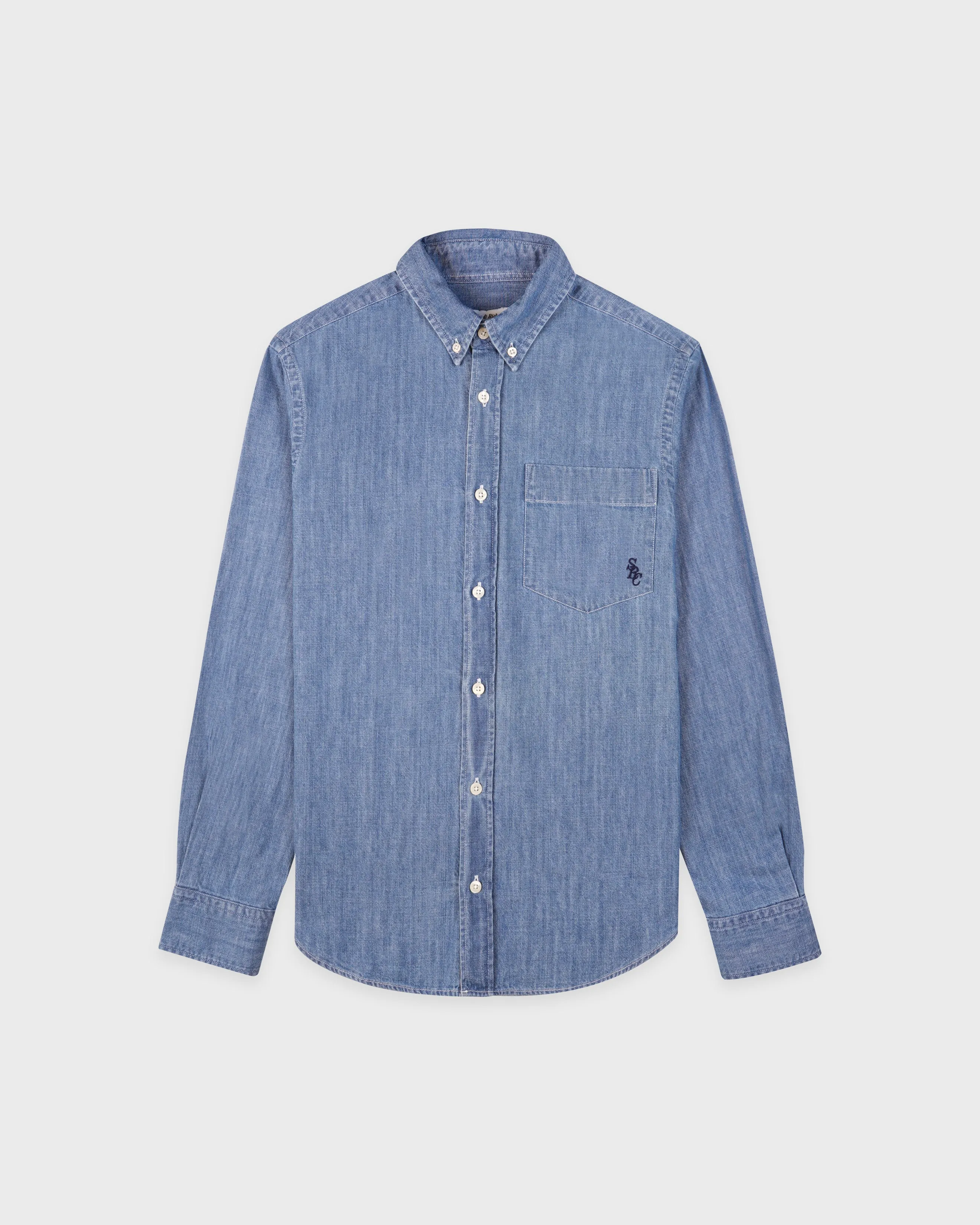 SRC Oversized Denim BD Shirt - Light Blue sold by Sporty and Rich
