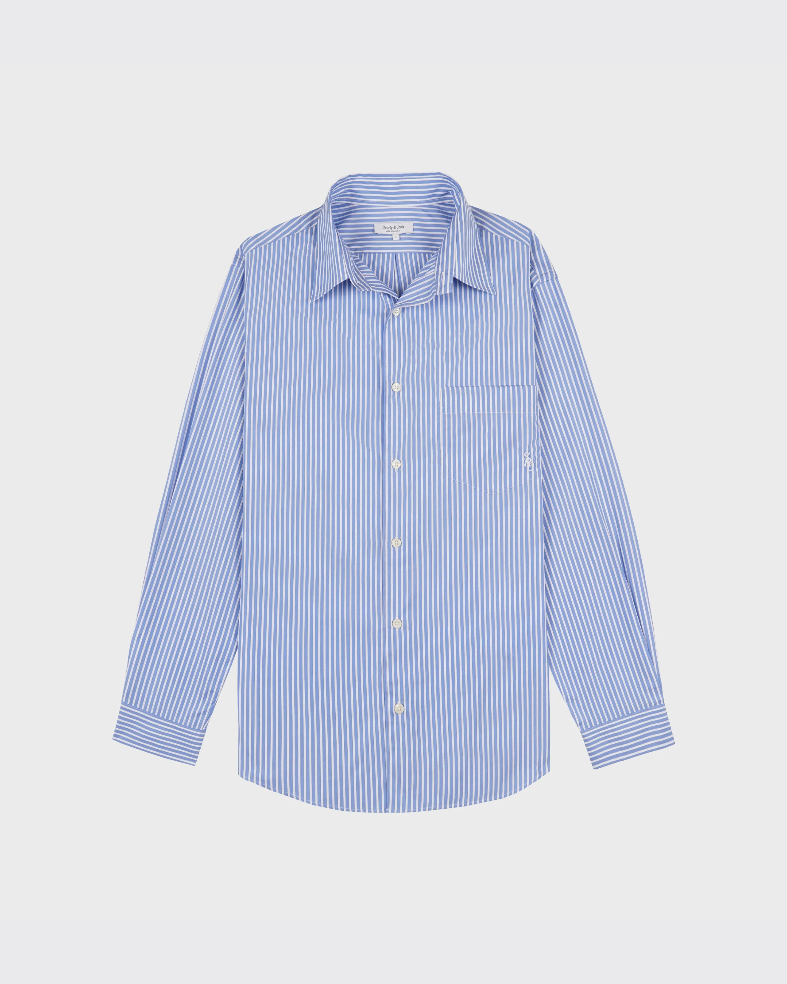 SRC Oversized Shirt - Blue Striped sold by Sporty and Rich