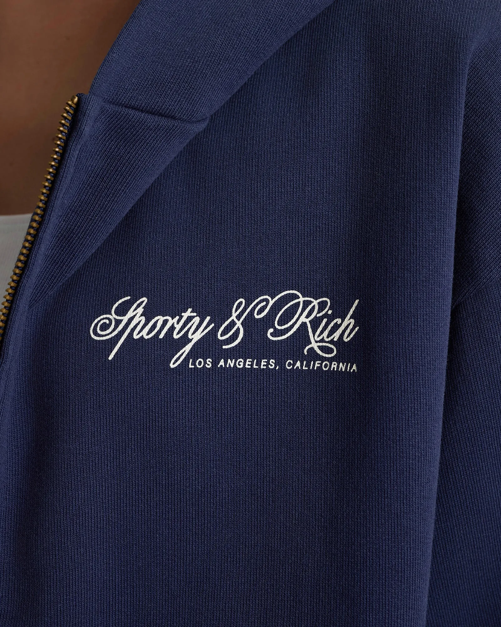 International Zip Hoodie - Navy sold by Sporty and Rich product image thumbnail 3