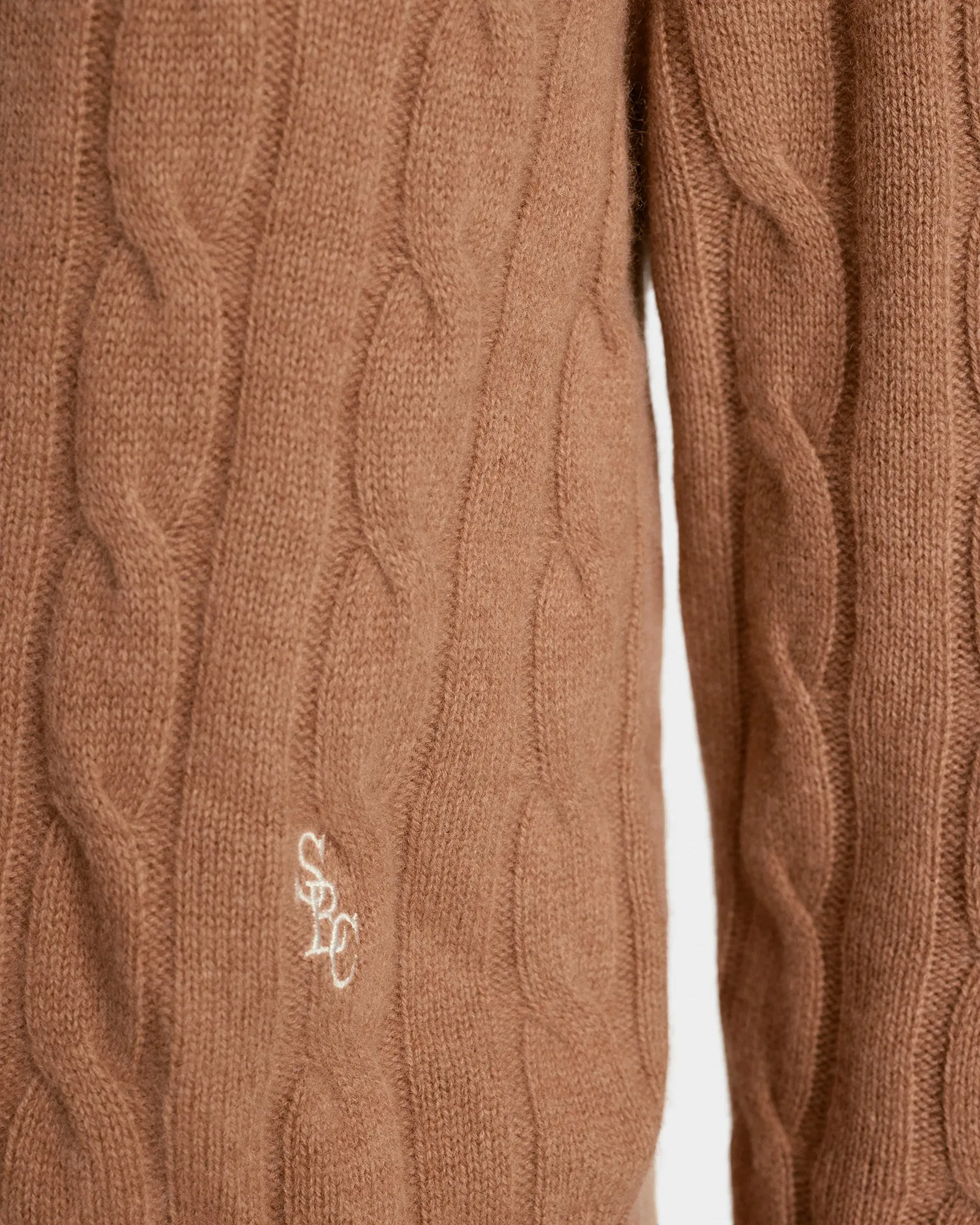 SRC Cableknit Cashmere Sweater - Camel sold by Sporty and Rich product image thumbnail 4