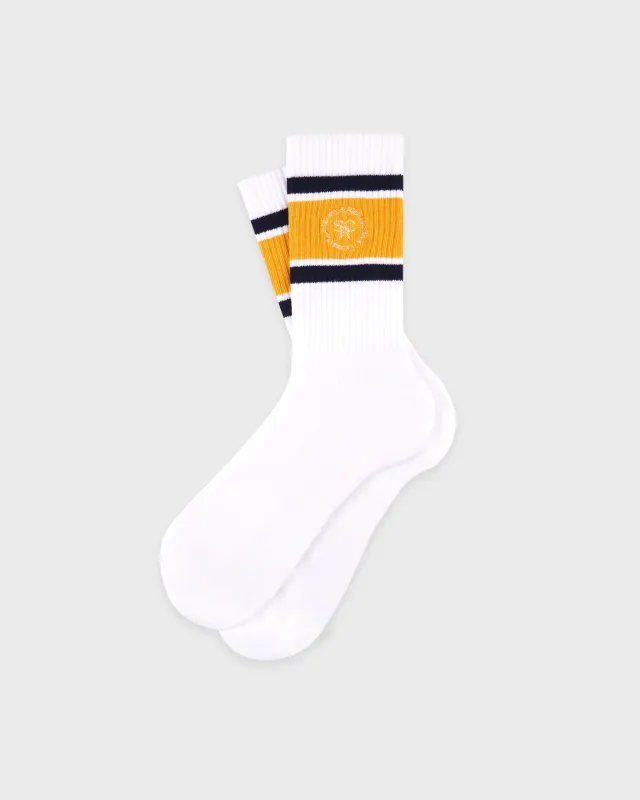 SRHWC Roller Socks - White/Navy/Faded Gold sold by Sporty and Rich