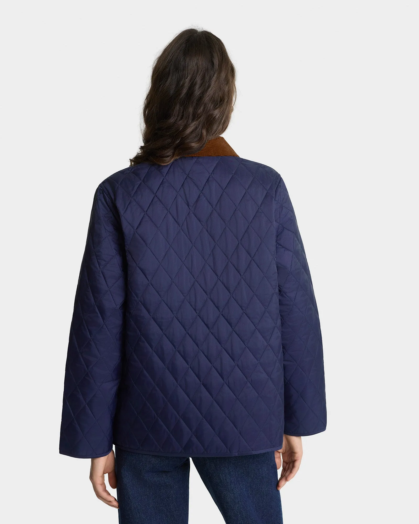 NY Crest Nylon Quilted Jacket - Navy/Tan sold by Sporty and Rich product image thumbnail 5