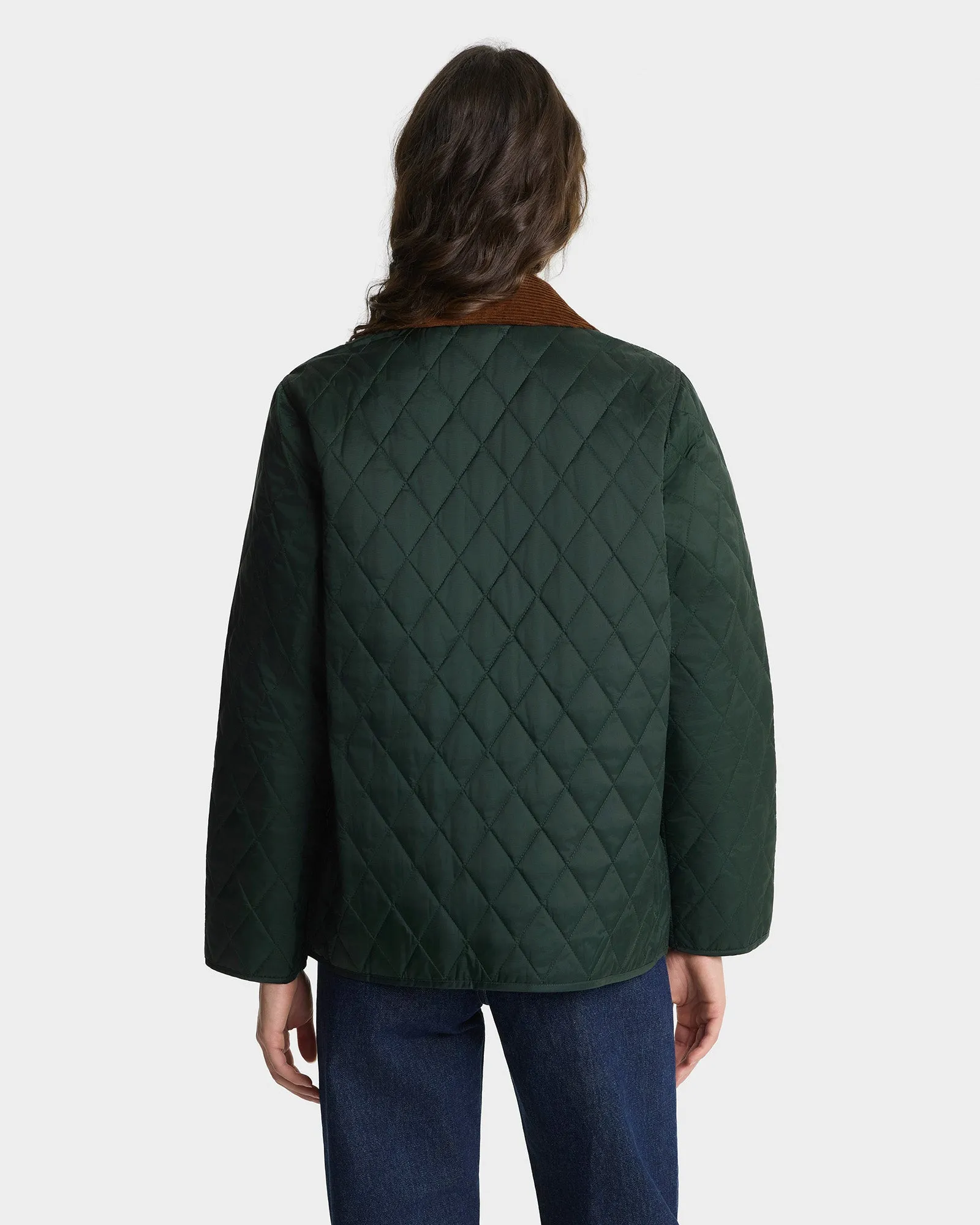 NY Crest Nylon Quilted Jacket - Forest/Tan sold by Sporty and Rich product image thumbnail 4