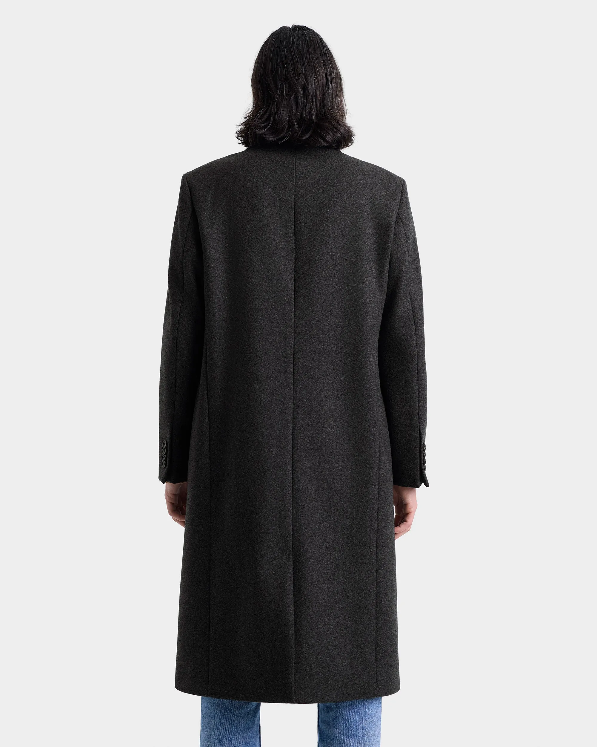 Signature Logo Wool Overcoat Men - Dark Gray sold by Sporty and Rich product image thumbnail 5