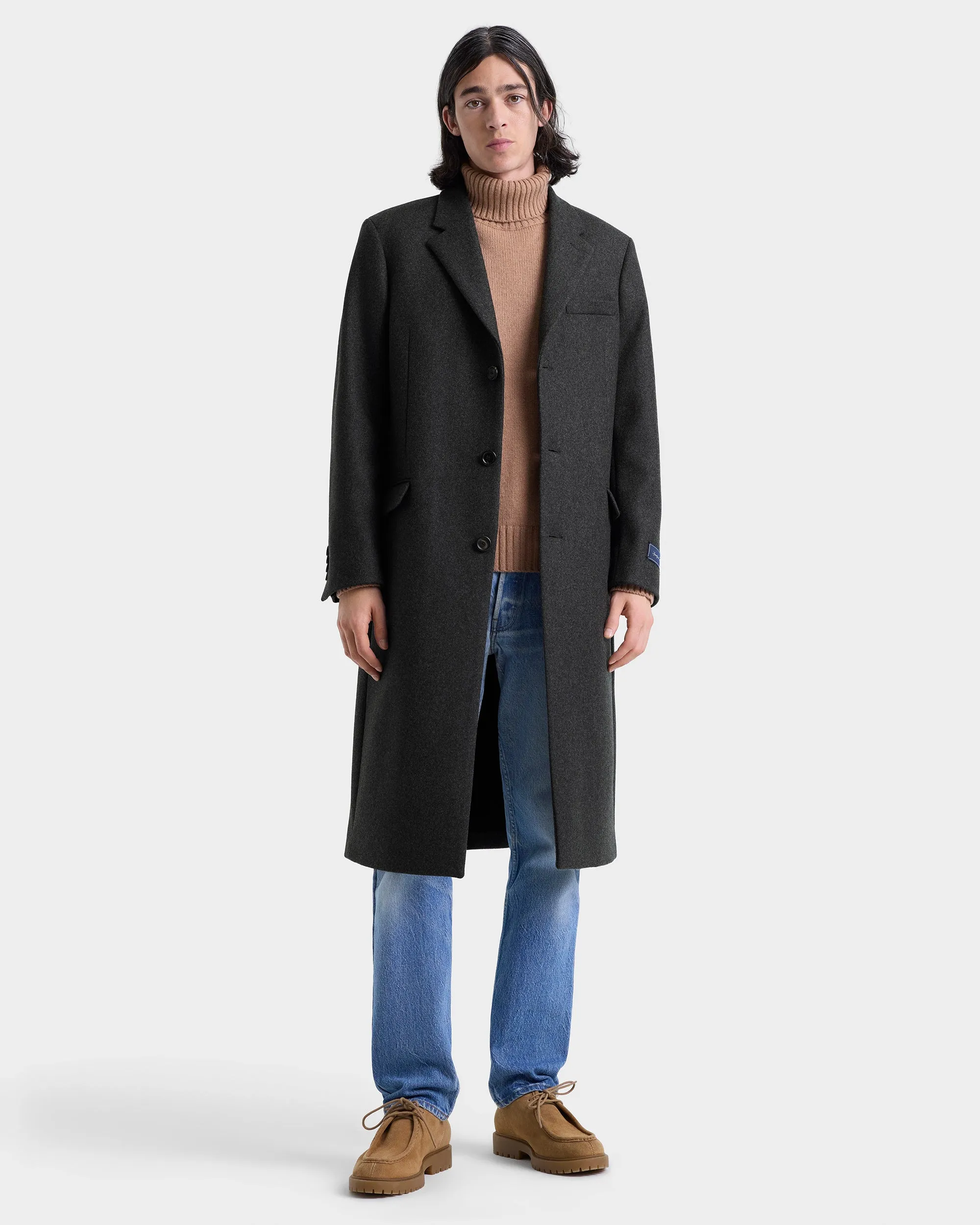 Signature Logo Wool Overcoat Men - Dark Gray sold by Sporty and Rich product image thumbnail 2