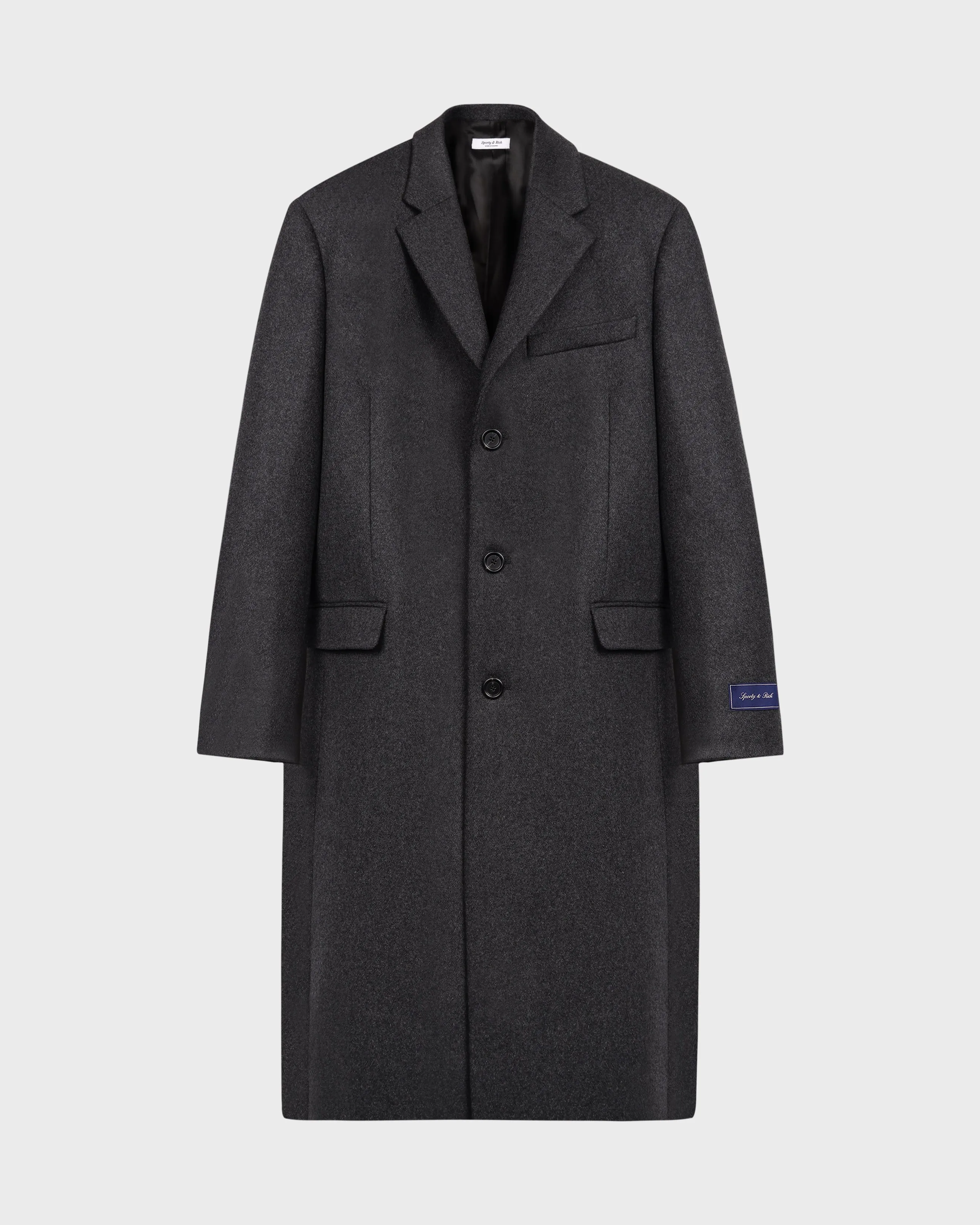 Signature Logo Wool Overcoat Men - Dark Gray sold by Sporty and Rich