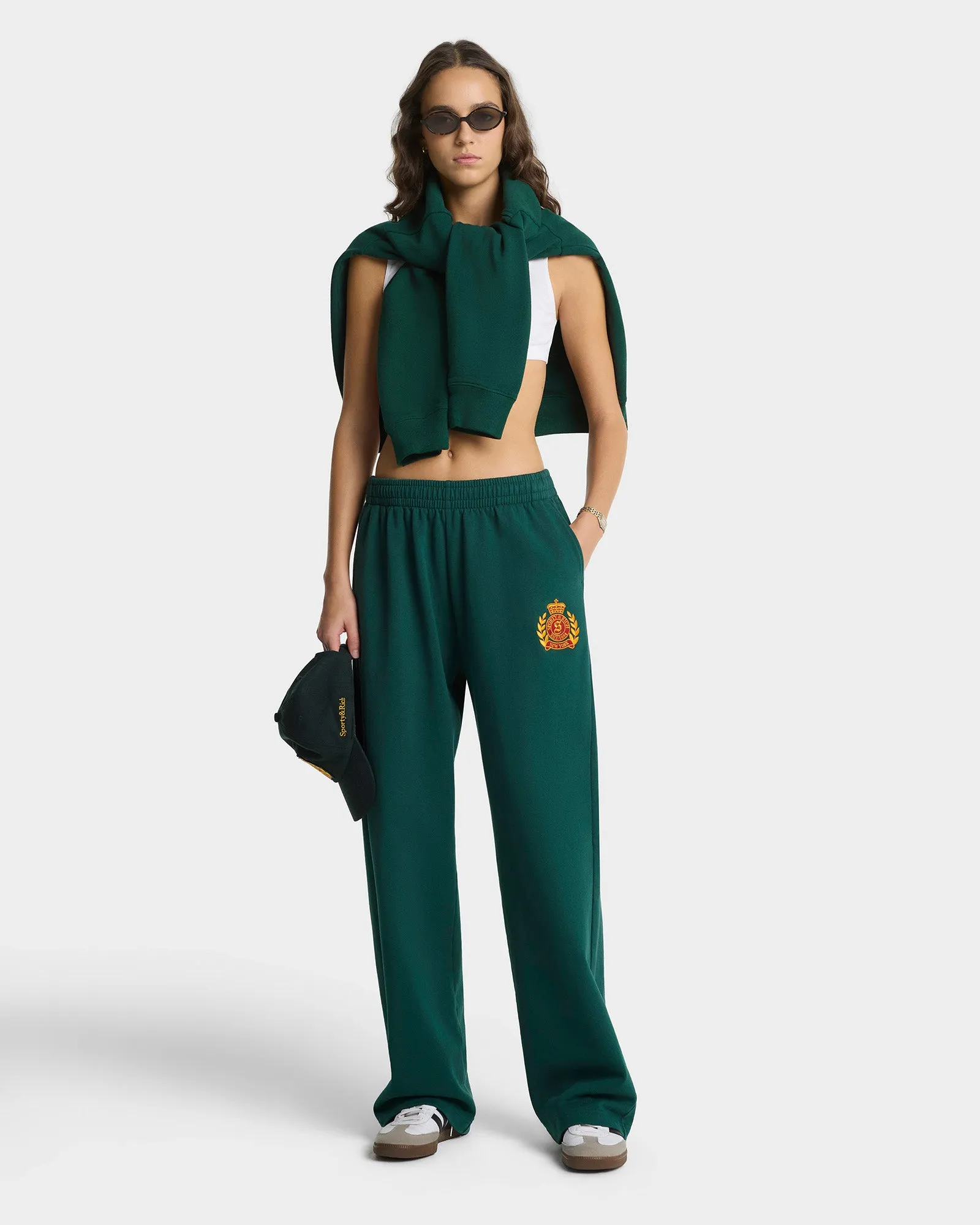 NY Crest Embroidered Wide Sweatpant - Forest sold by Sporty and Rich product image thumbnail 3