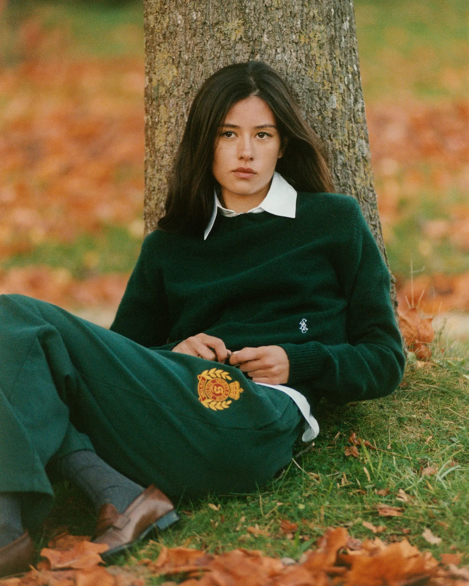 NY Crest Embroidered Wide Sweatpant - Forest sold by Sporty and Rich product image thumbnail 2