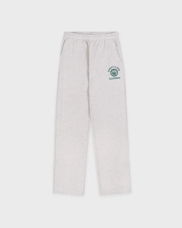 California Emblem Wide Sweatpant - Heather Gray/Forest sold by Sporty and Rich