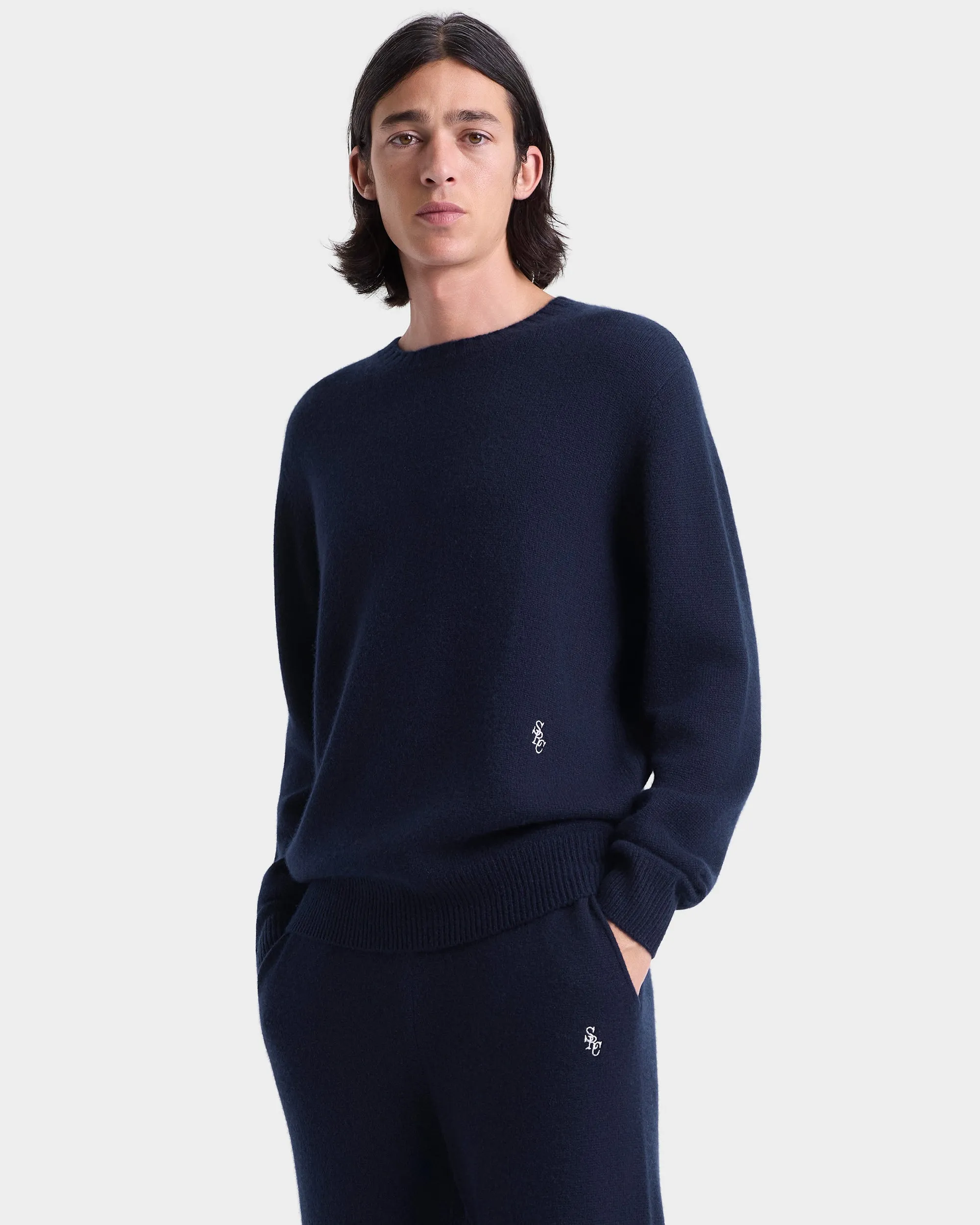 SRC Cashmere Trousers Men - Navy/White sold by Sporty and Rich product image thumbnail 3