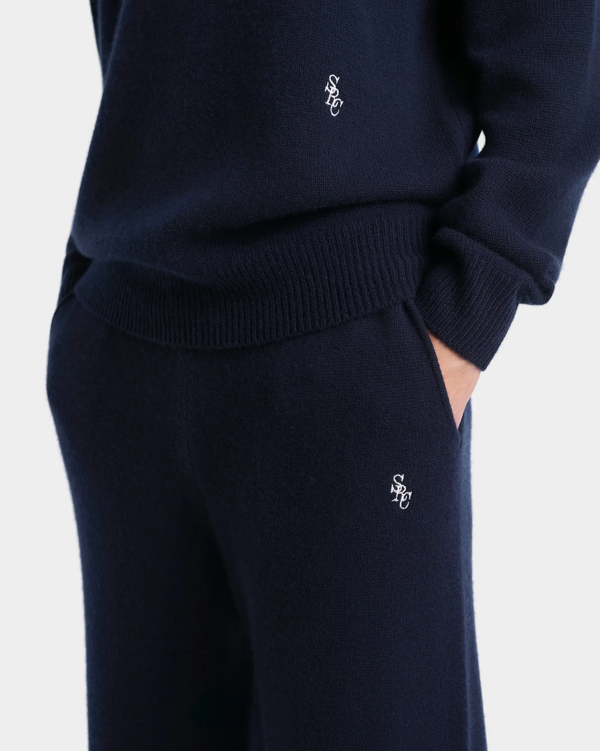 SRC Cashmere Trousers Men - Navy/White sold by Sporty and Rich product image thumbnail 4