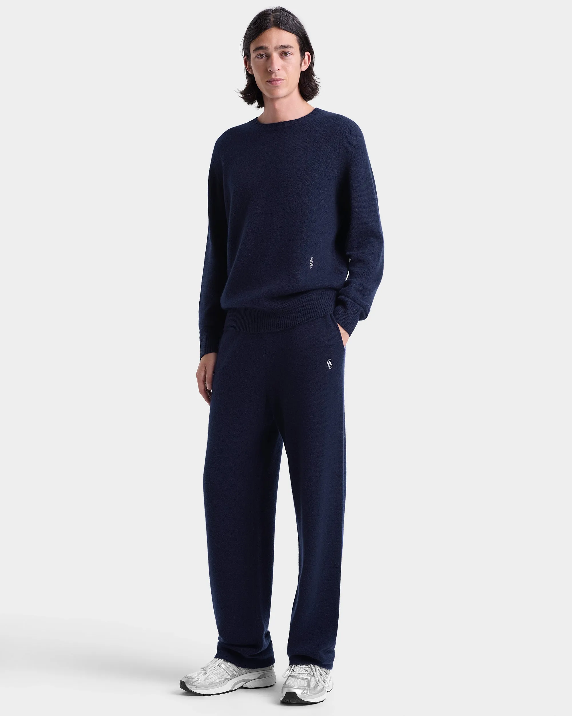 SRC Cashmere Trousers Men - Navy/White sold by Sporty and Rich product image thumbnail 2