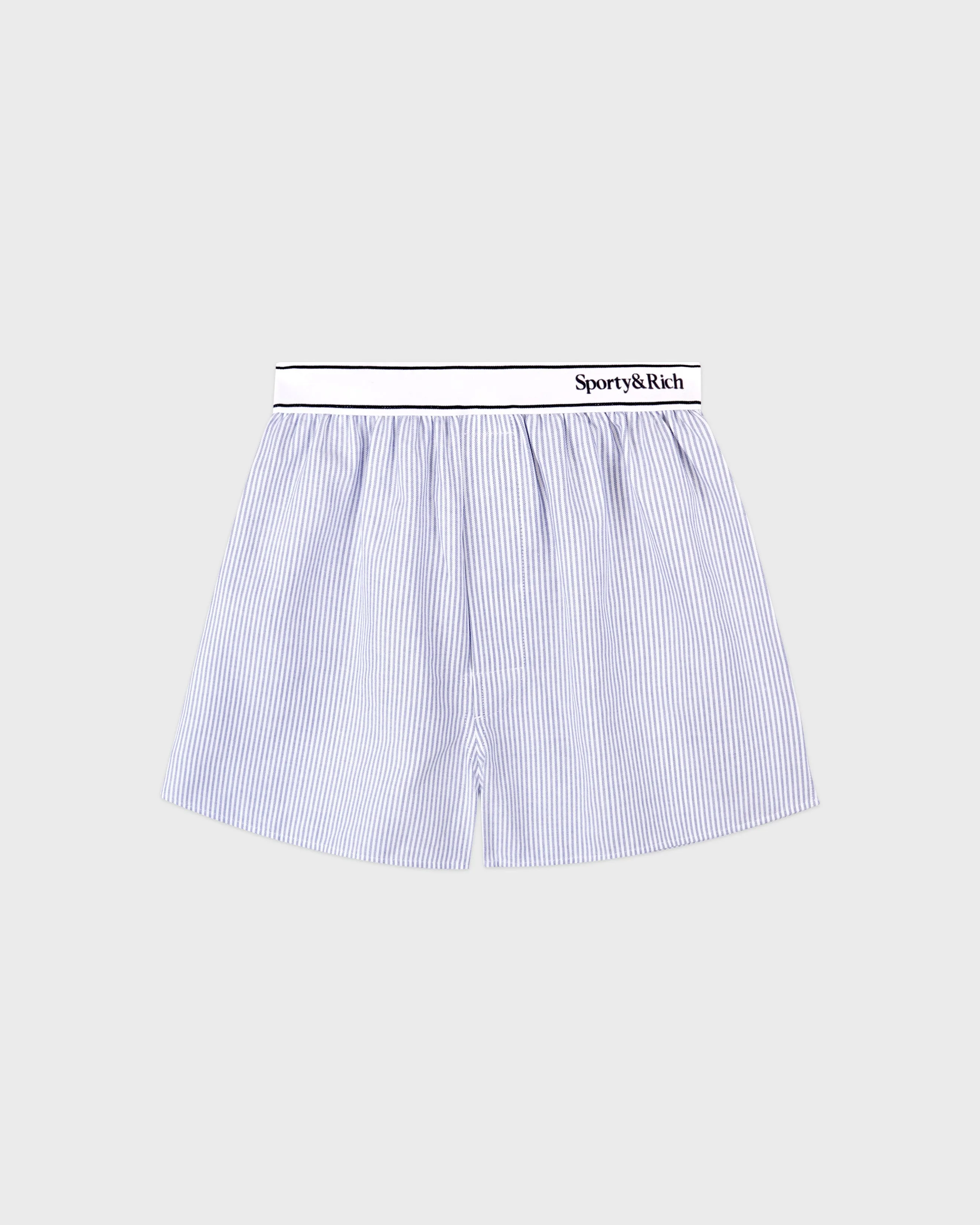 Serif Logo Oxford Boxer - Navy Stripe sold by Sporty and Rich