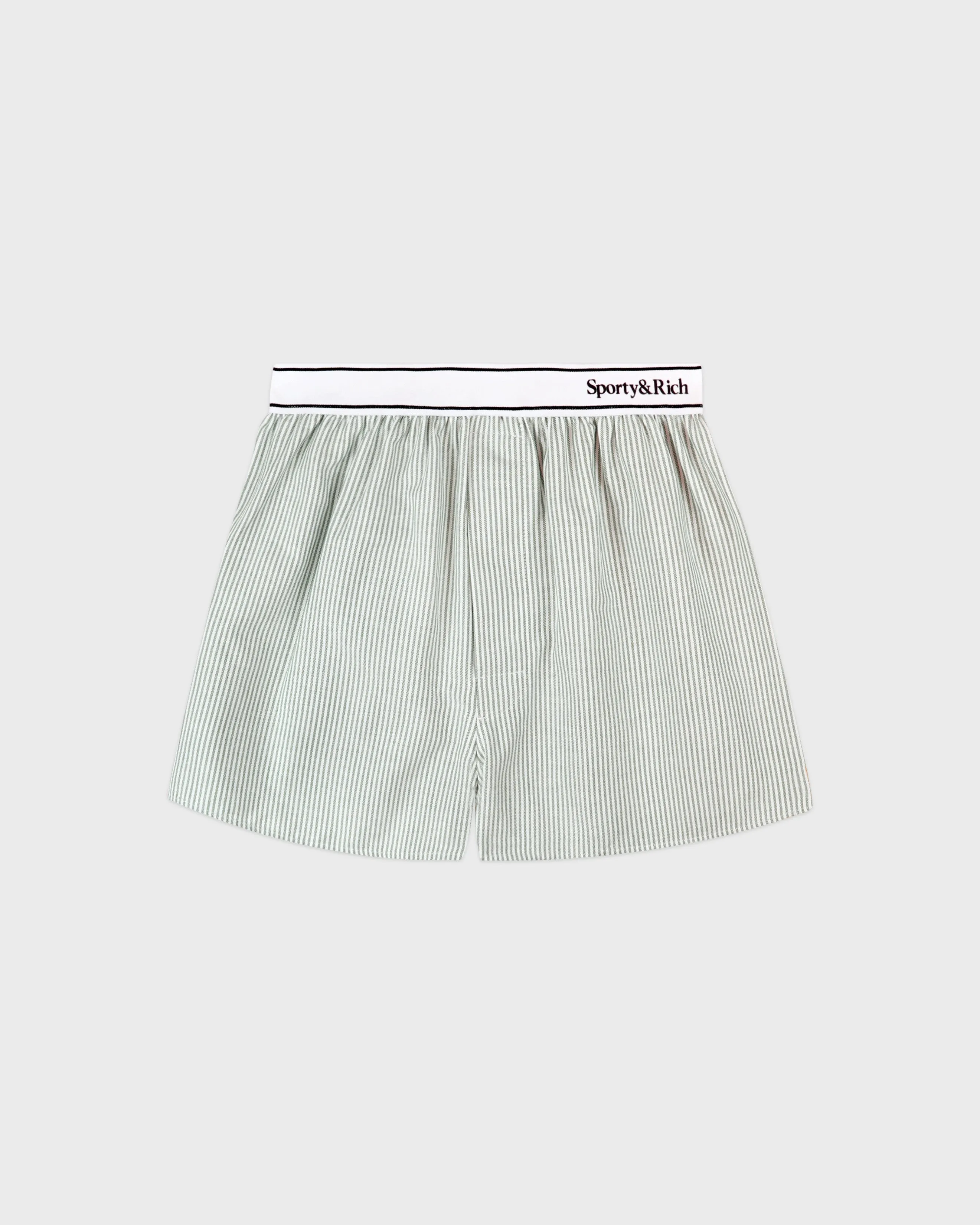 Serif Logo Oxford Boxer - Forest striped sold by Sporty and Rich