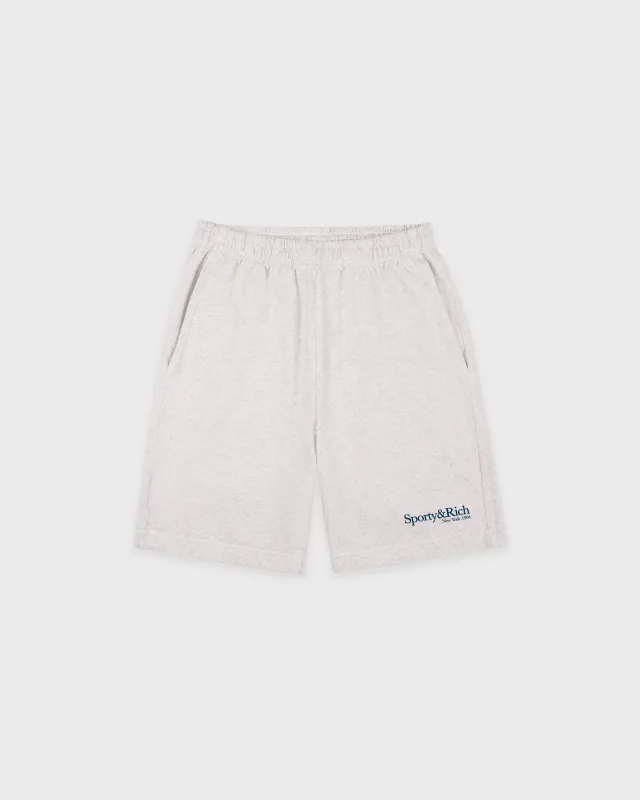 Run Club Gym Short - Heather Gray/Navy sold by Sporty and Rich