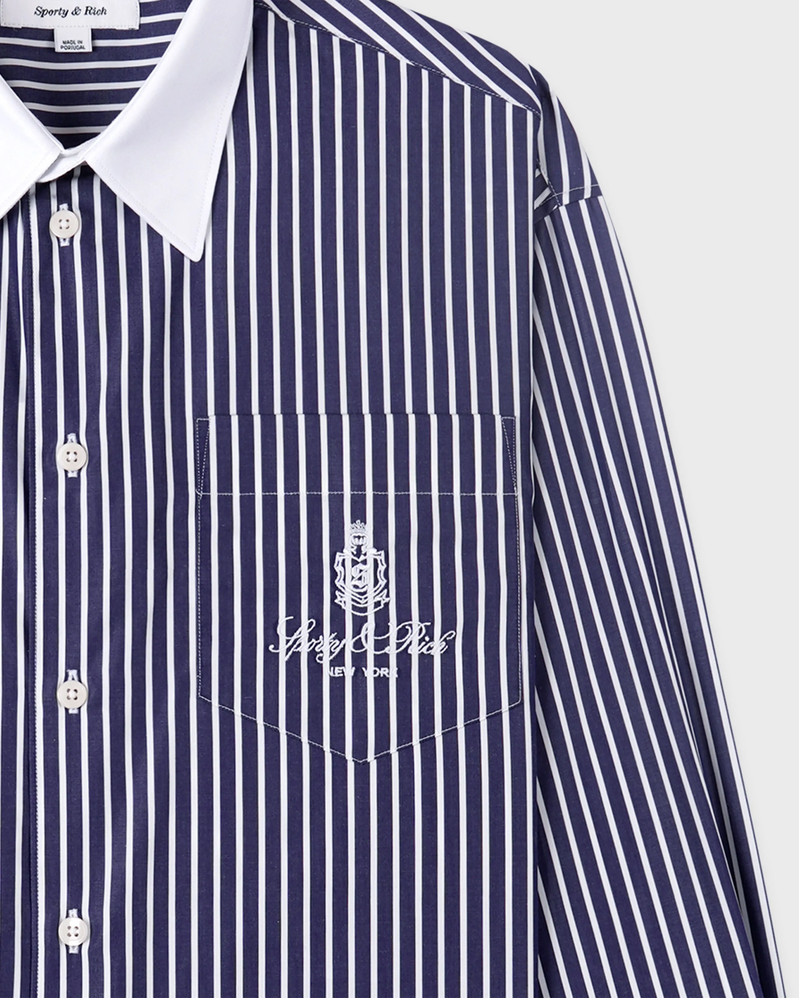 Vendome Oversized Shirt - Blue Striped sold by Sporty and Rich product image thumbnail 2