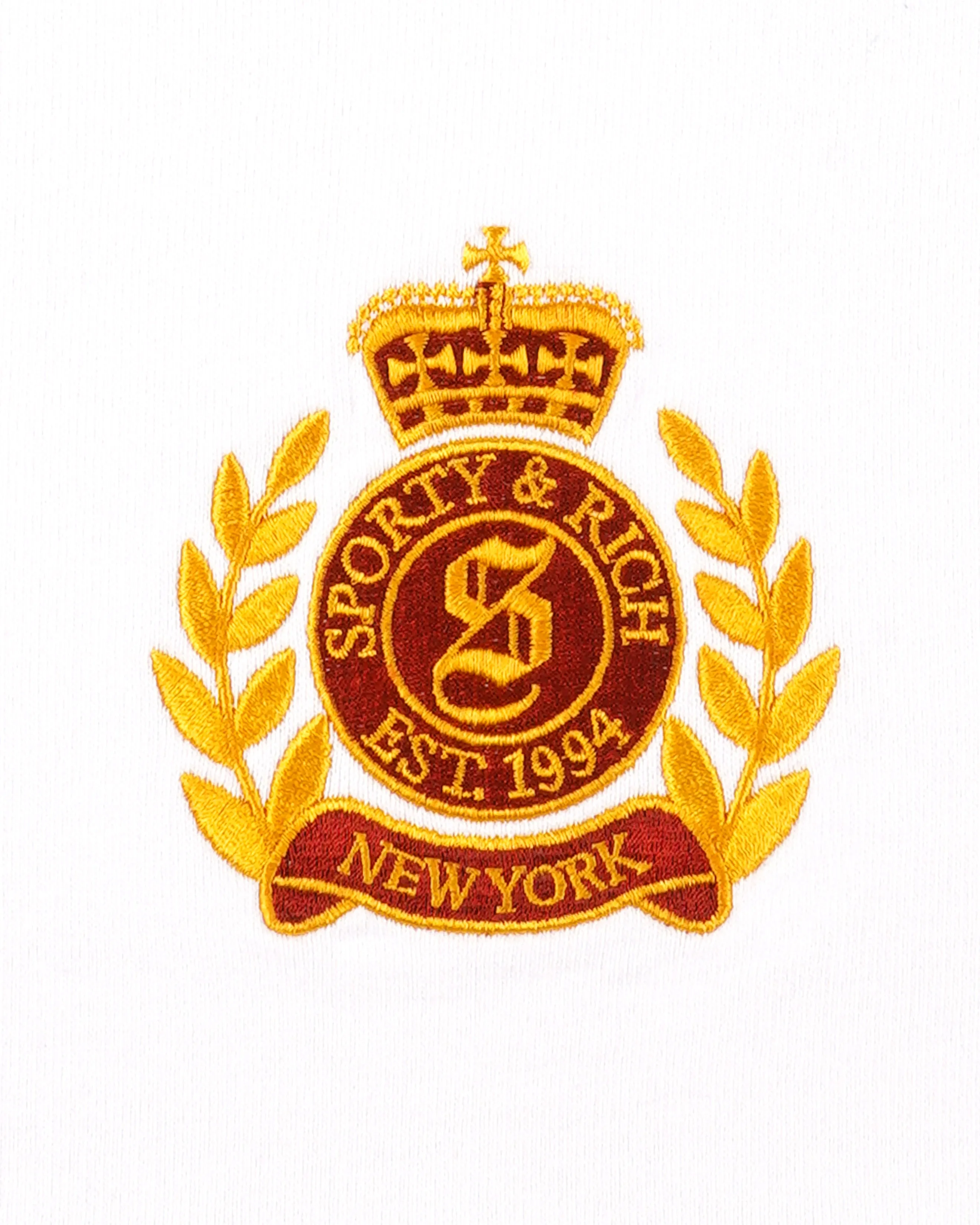 NY Crest Embroidered Quarter Zip - White sold by Sporty and Rich product image thumbnail 3