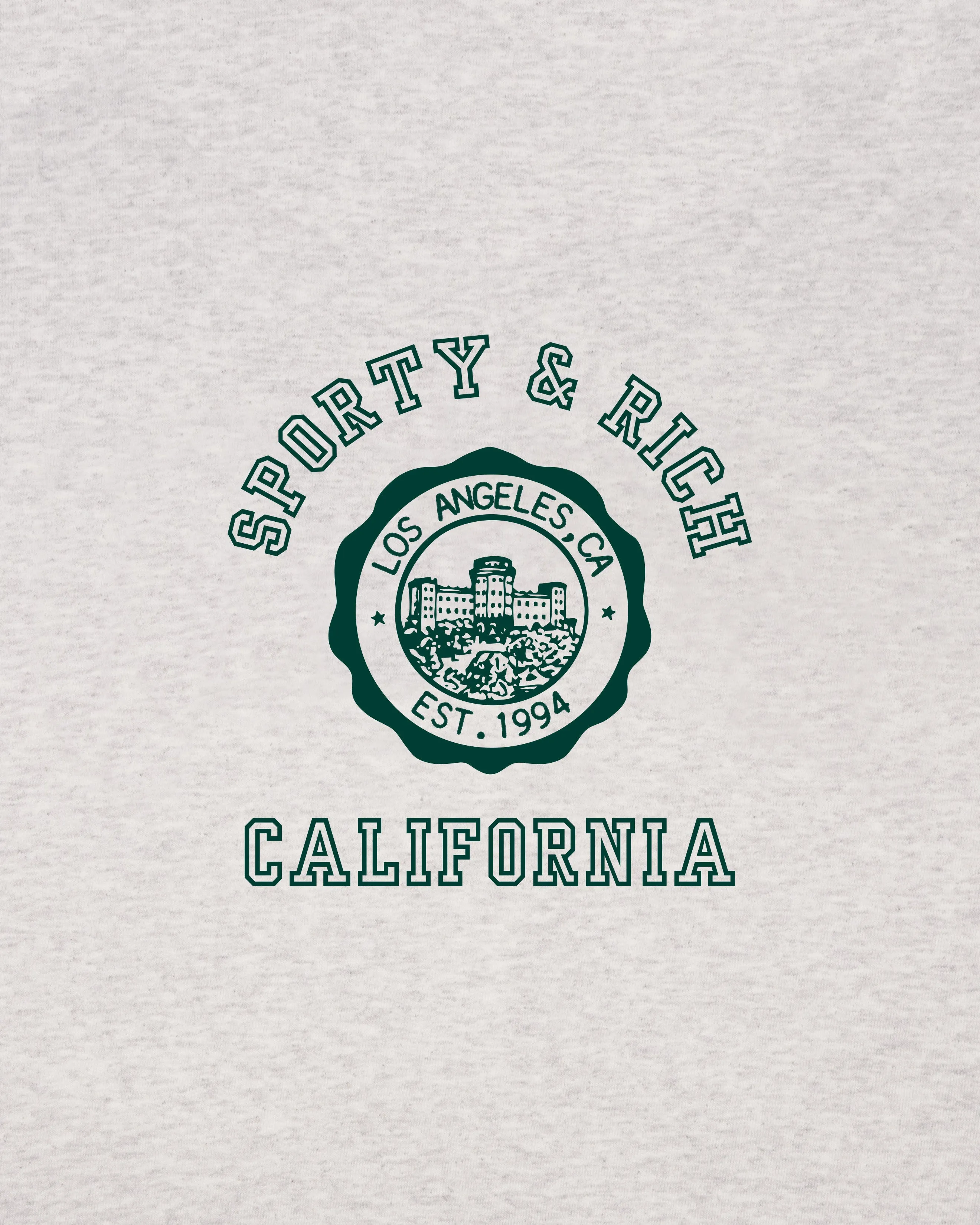 California Emblem Zip Hoodie - Heather Gray/Forest sold by Sporty and Rich product image thumbnail 3