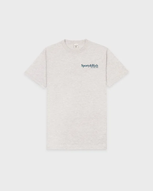 Run Club T-Shirt - Heather Gray/Navy sold by Sporty and Rich