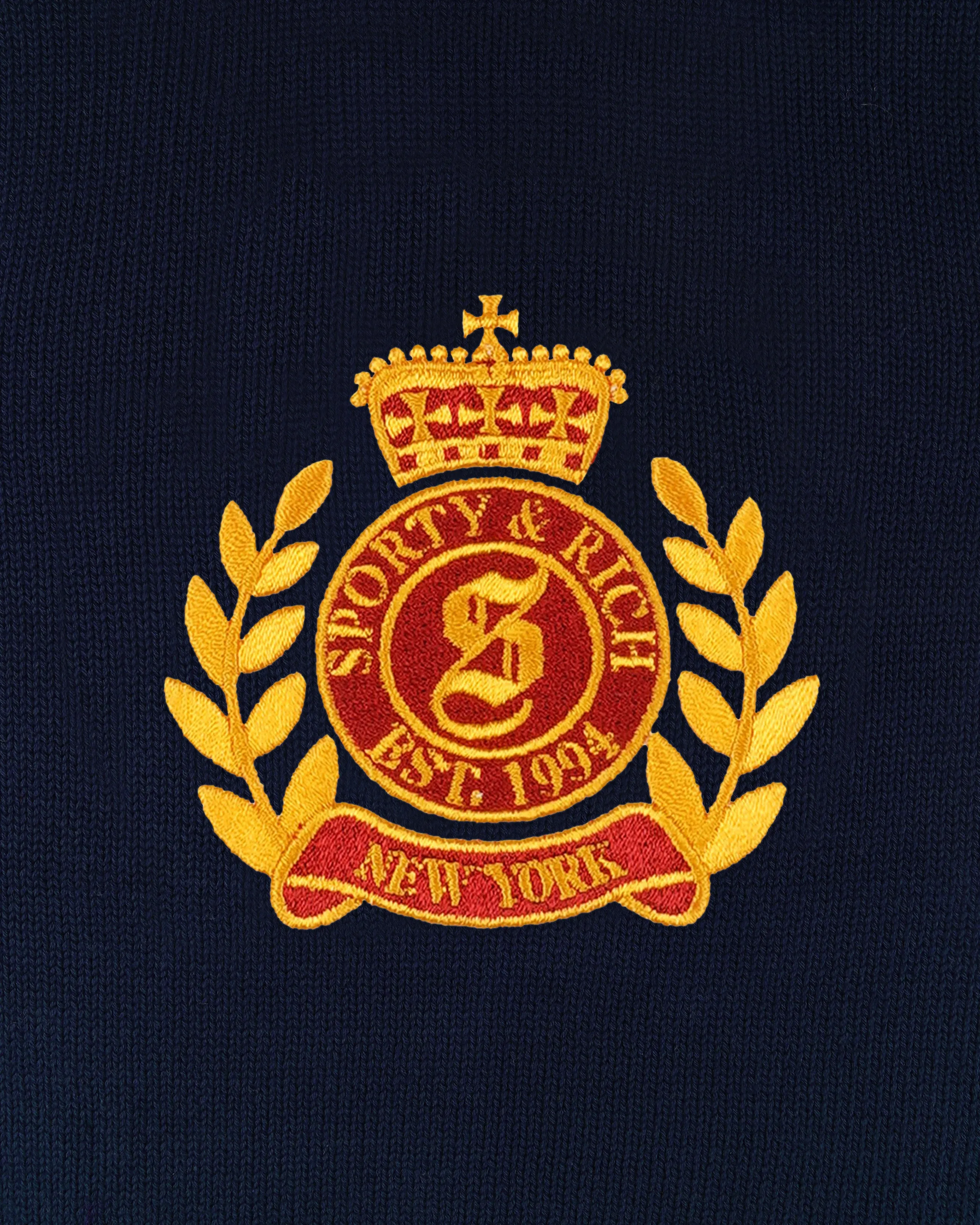 NY Crest Knitted Sweater - Navy sold by Sporty and Rich product image thumbnail 3