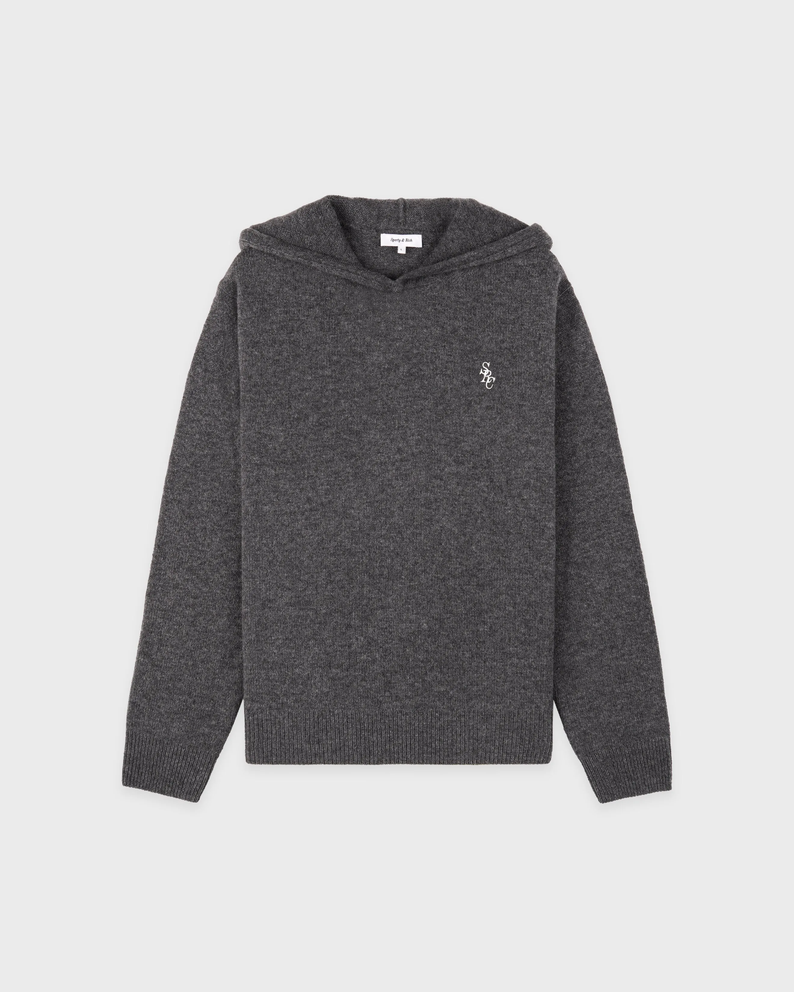 SRC Cashmere Hoodie Men - Light Grey/White sold by Sporty and Rich