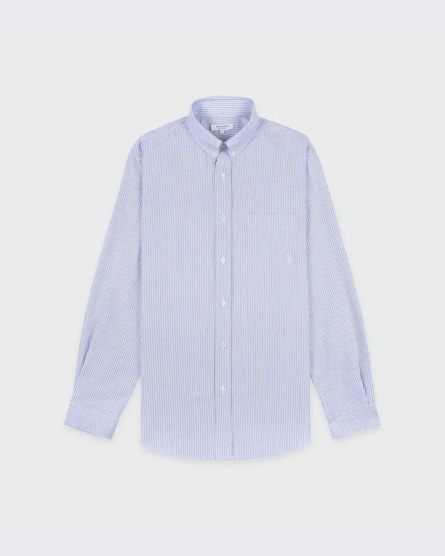 SRC Oversized Oxford Shirt Men - Navy Stripe sold by Sporty and Rich