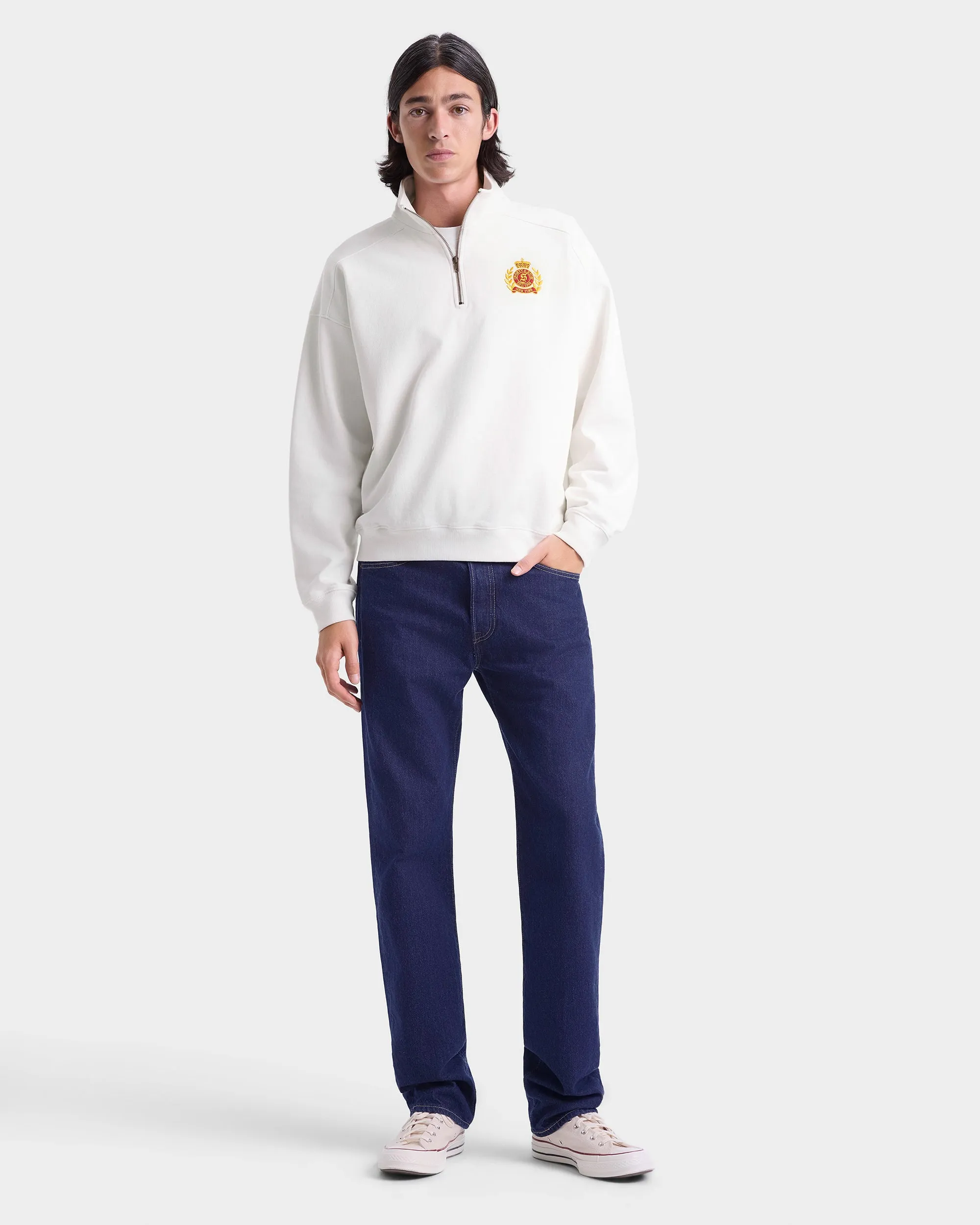 NY Crest Embroidered Quarter zip Men - White sold by Sporty and Rich product image thumbnail 3