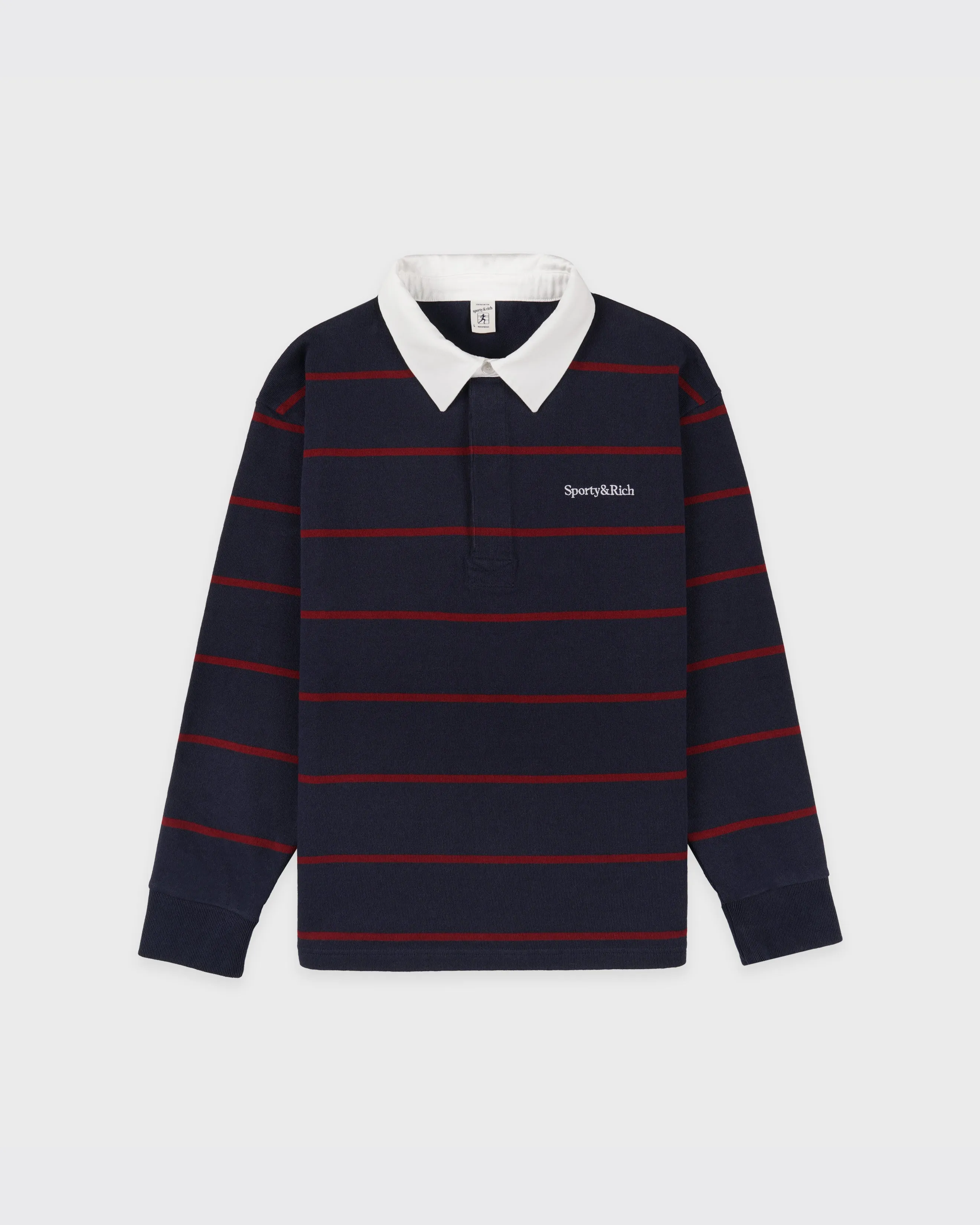 Serif Logo Rugby Polo Men - Dark Navy/White/Merlot sold by Sporty and Rich