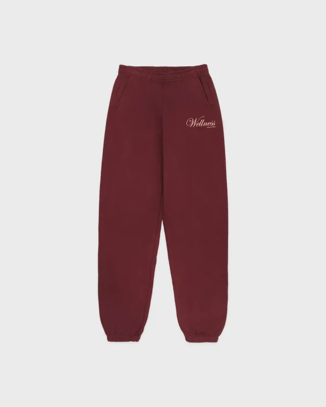 Soho Sweatpant - Merlot/Cream sold by Sporty and Rich