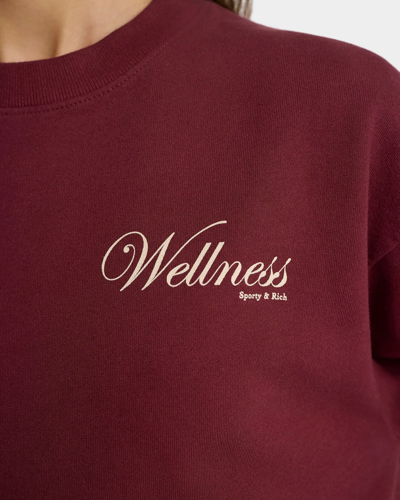 Soho Crewneck - Merlot/Cream sold by Sporty and Rich product image thumbnail 3