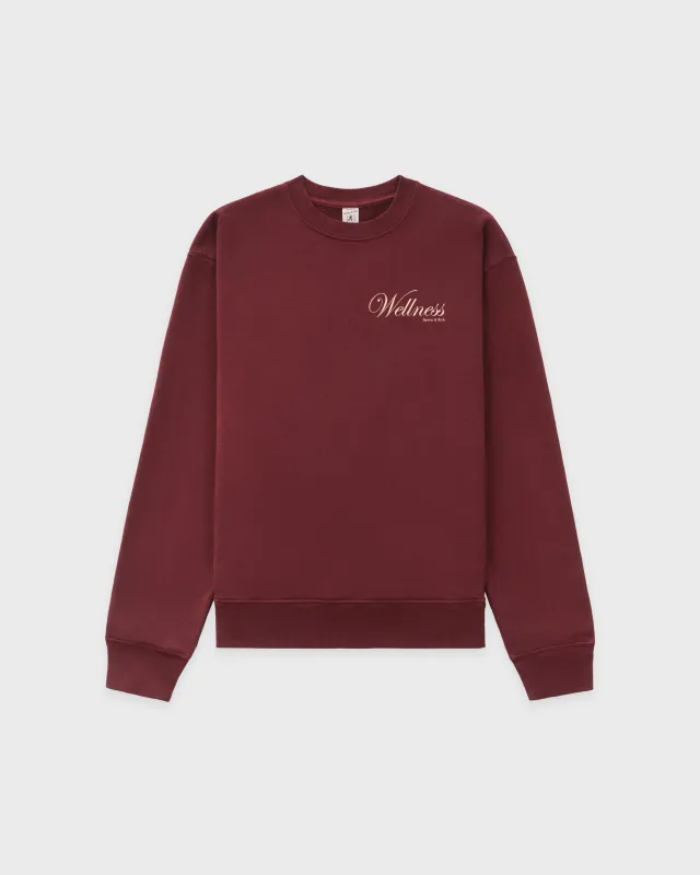 Soho Crewneck - Merlot/Cream sold by Sporty and Rich