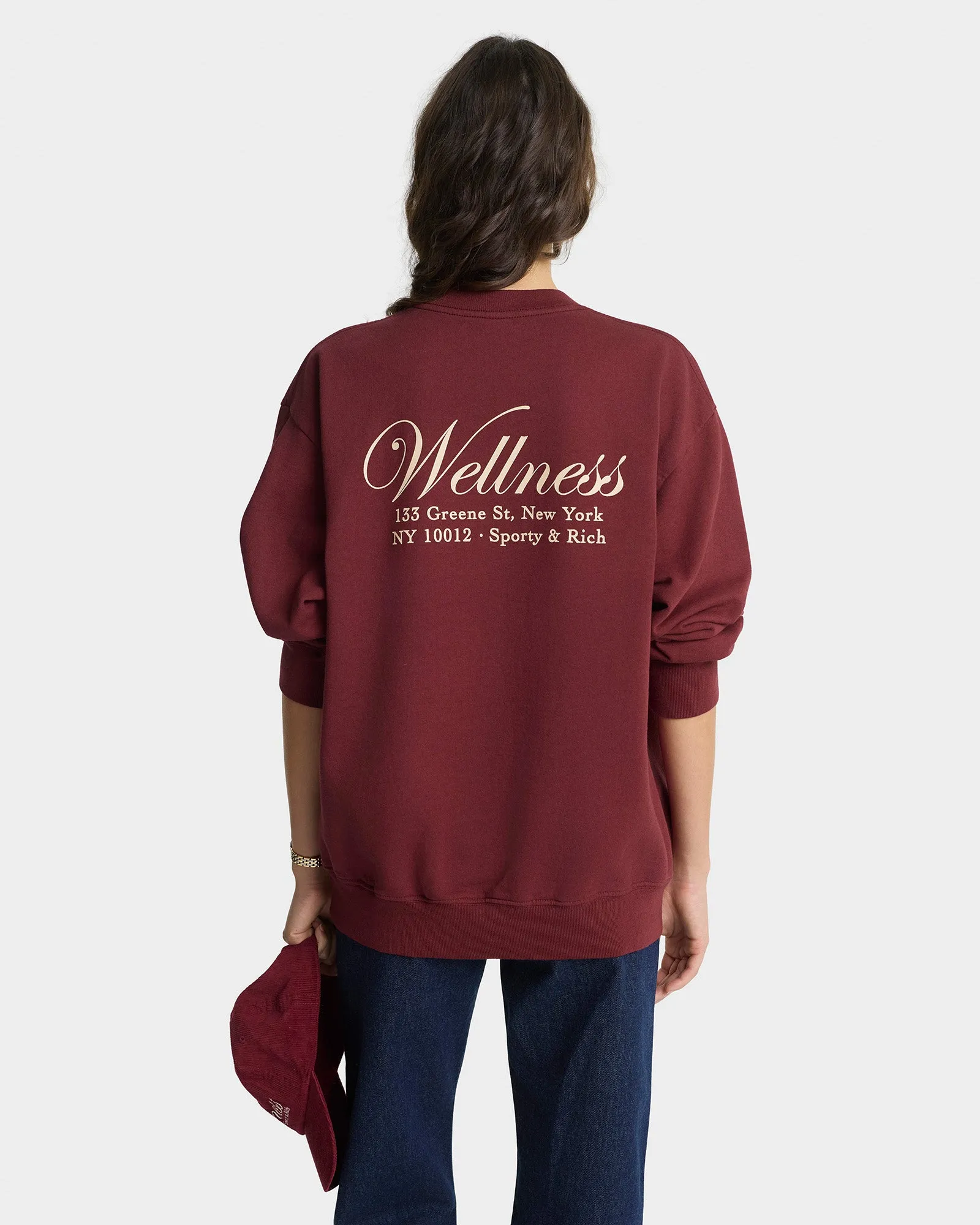 Soho Crewneck - Merlot/Cream sold by Sporty and Rich product image thumbnail 4