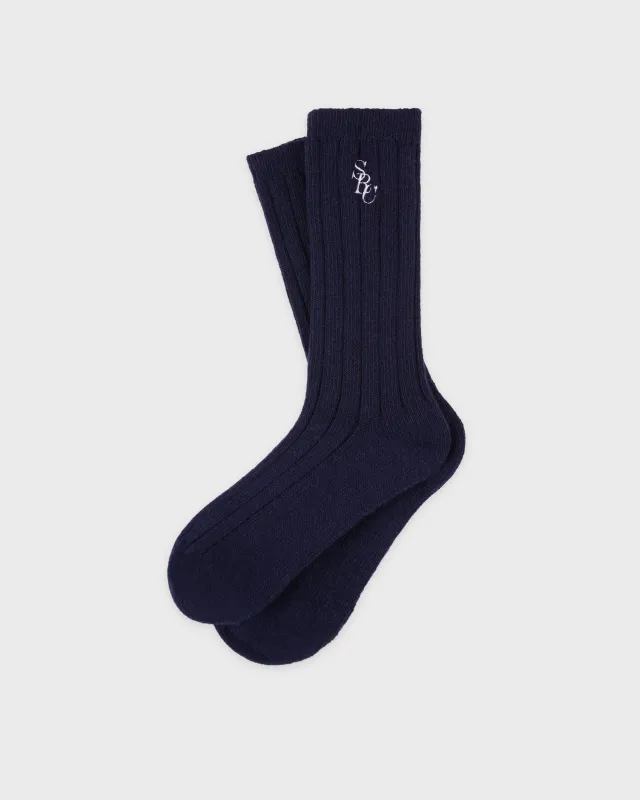 SRC Cashmere Socks - Navy sold by Sporty and Rich
