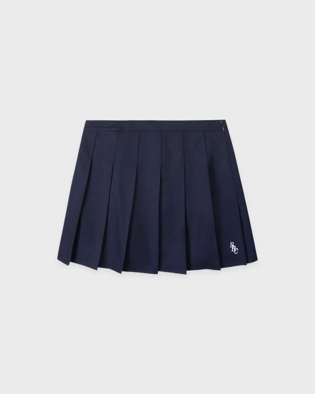 SRC Wool School Skirt - Navy/Ecru sold by Sporty and Rich