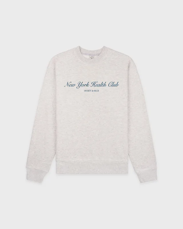 NY Health Club Crewneck - Heather Gray sold by Sporty and Rich