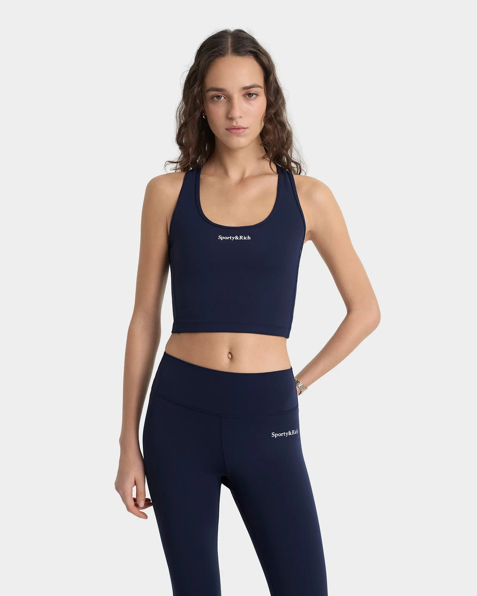 Serif Logo Sports Tank - Navy/White sold by Sporty and Rich product image thumbnail 3