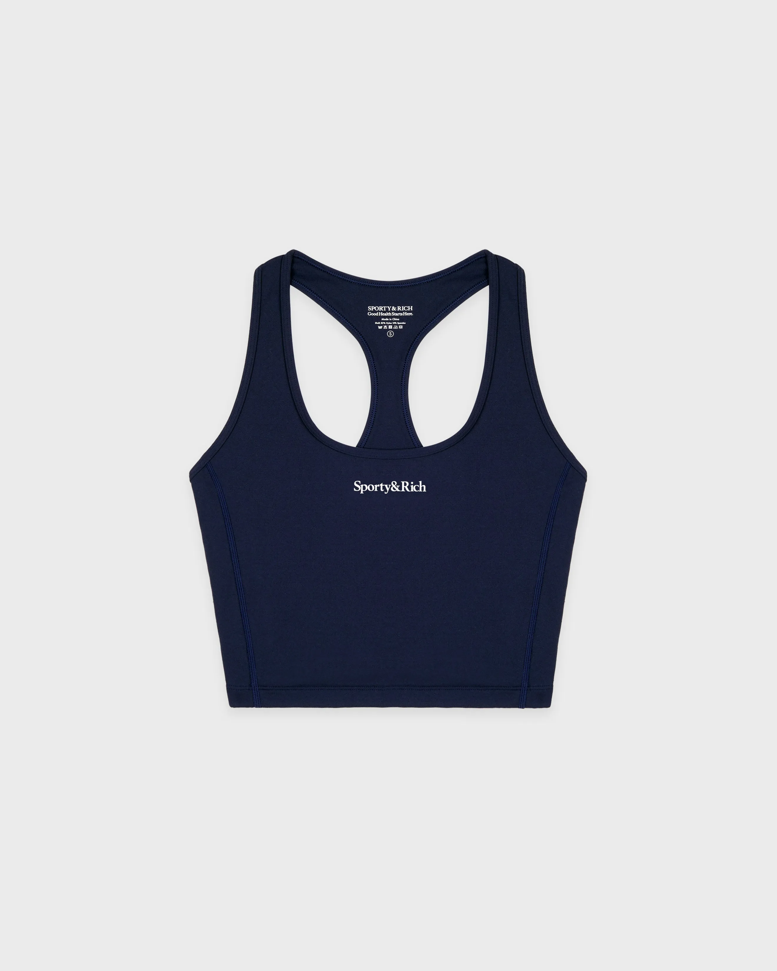 Serif Logo Sports Tank - Navy/White sold by Sporty and Rich
