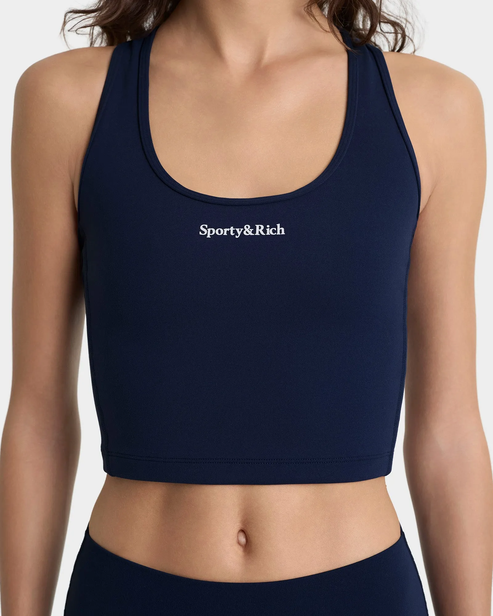 Serif Logo Sports Tank - Navy/White sold by Sporty and Rich product image thumbnail 4