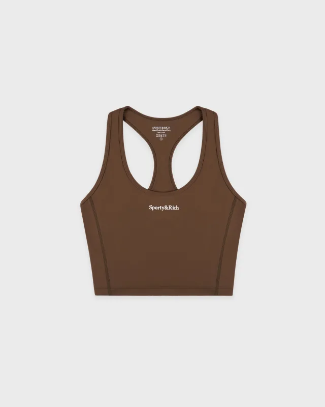 Serif Logo Sports Tank - Toffee/White sold by Sporty and Rich