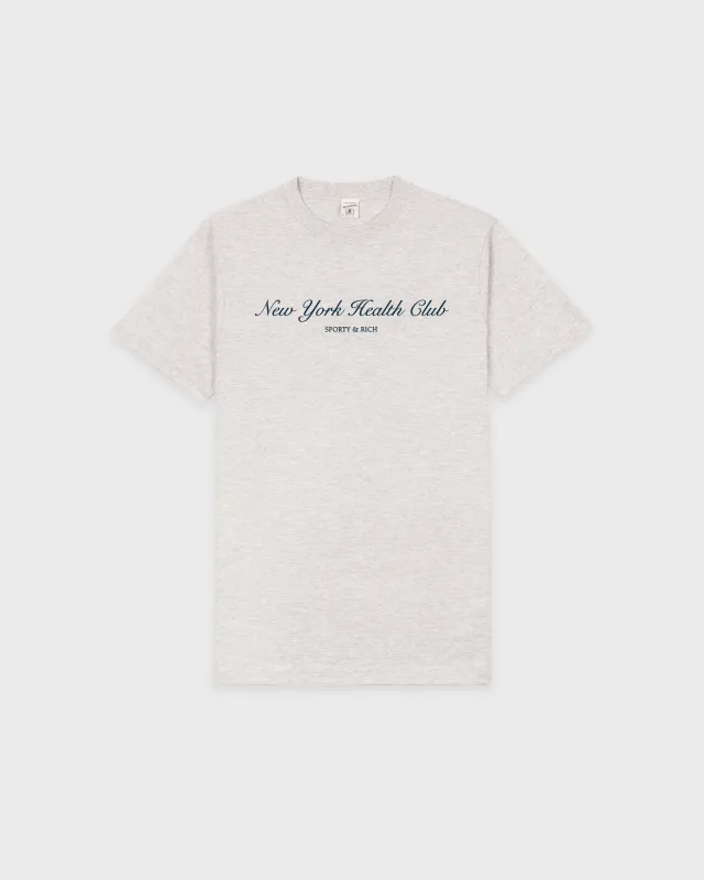 NY Health Club T-Shirt - Heather Gray/Navy sold by Sporty and Rich