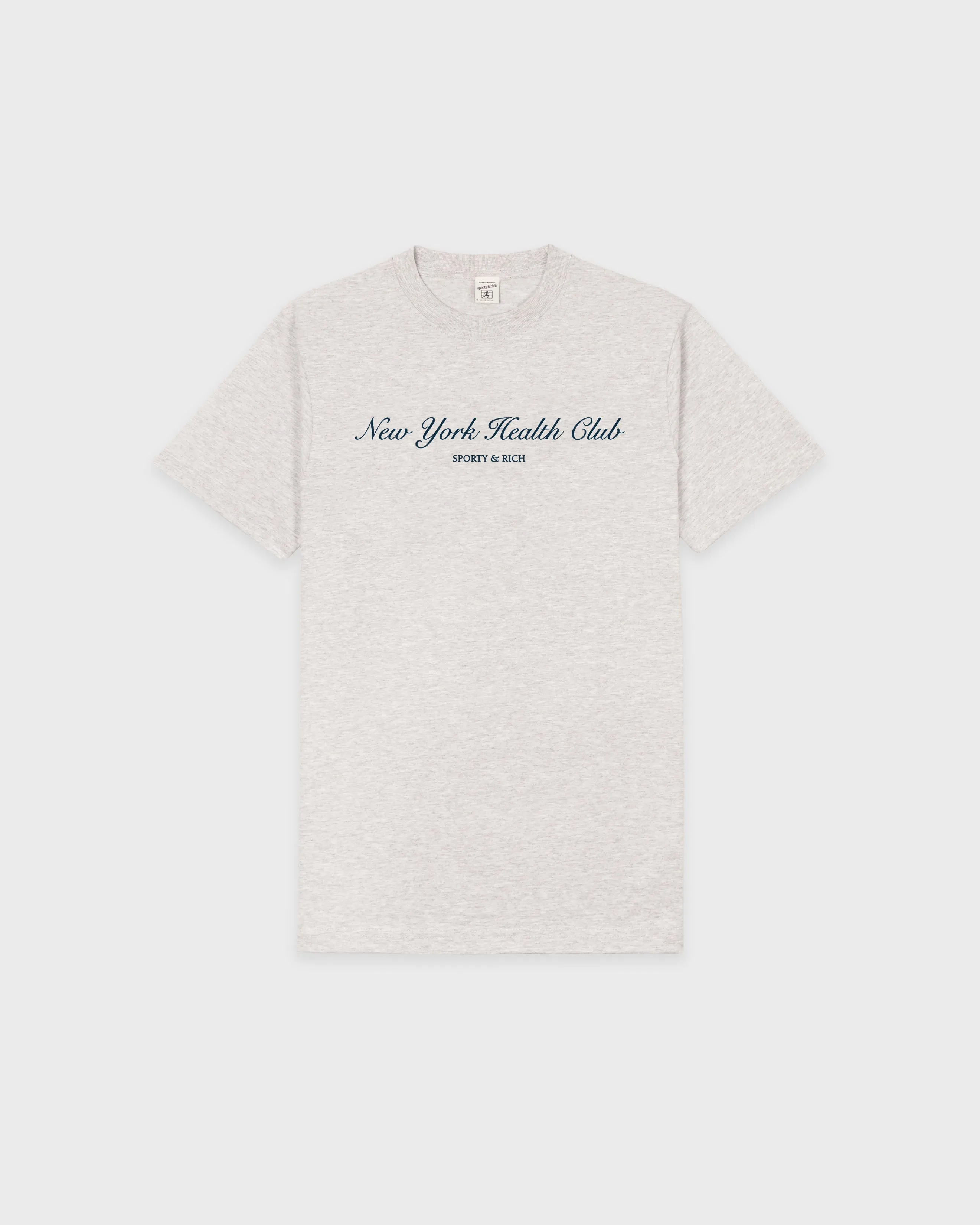 NY Health Club T-Shirt - Heather Gray/Navy sold by Sporty and Rich